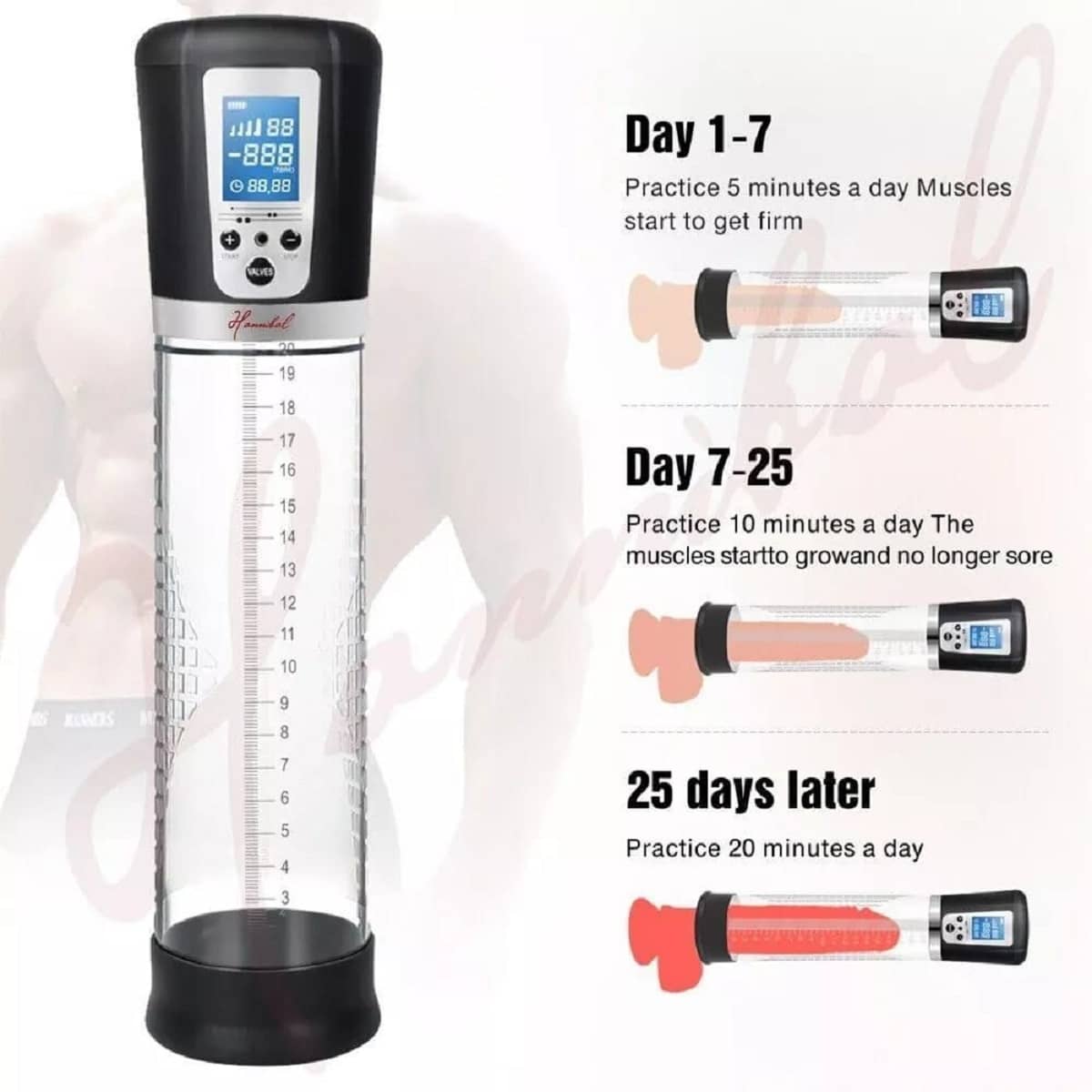 PREMIUM QUALITY LCD DISPLAY AUTOMATIC ELECTRONIC PENIS ENLARGEMENT PUMP BY KAMAHOUSE
