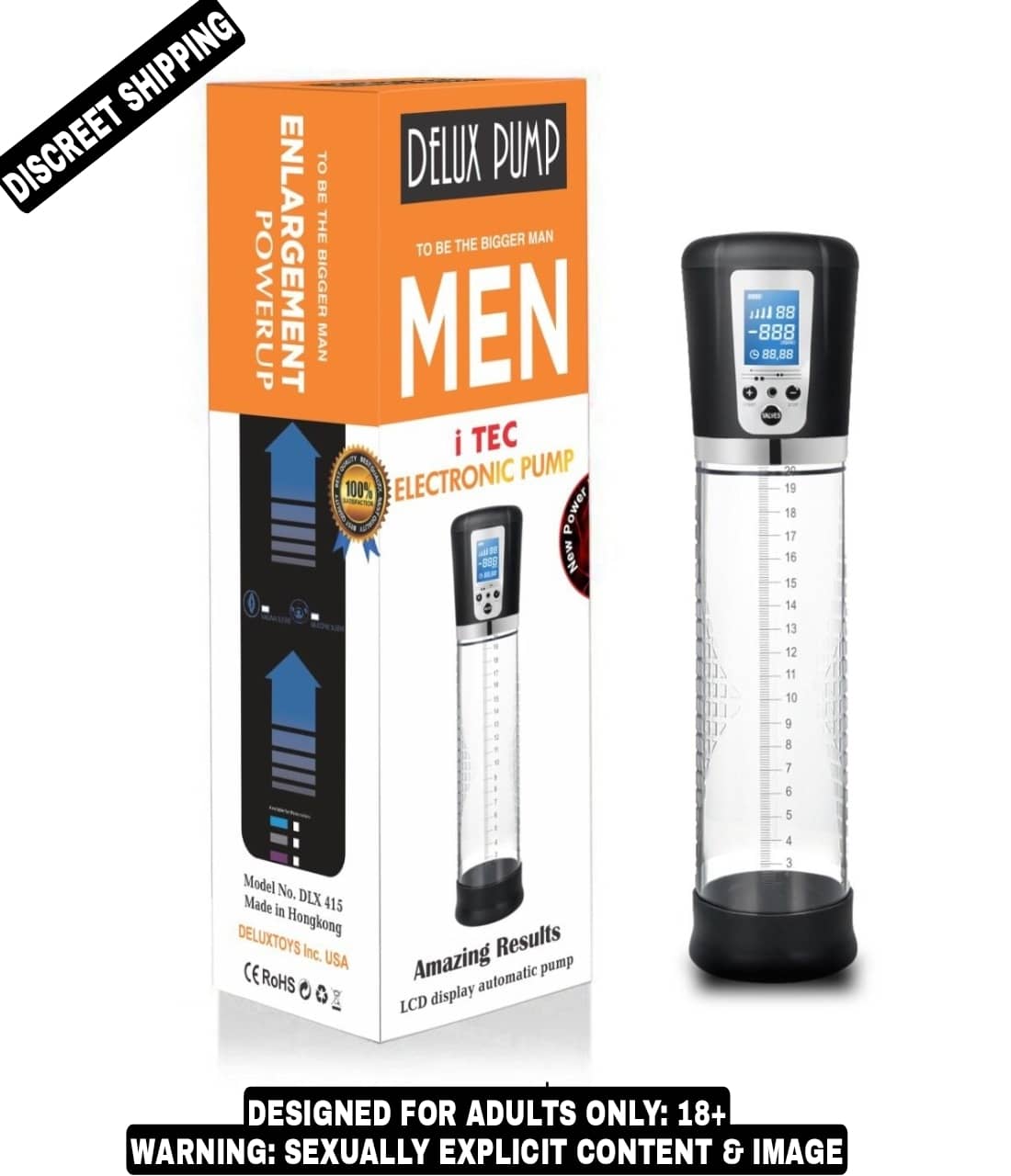 PREMIUM QUALITY LCD DISPLAY AUTOMATIC ELECTRONIC PENIS ENLARGEMENT PUMP BY KAMAHOUSE