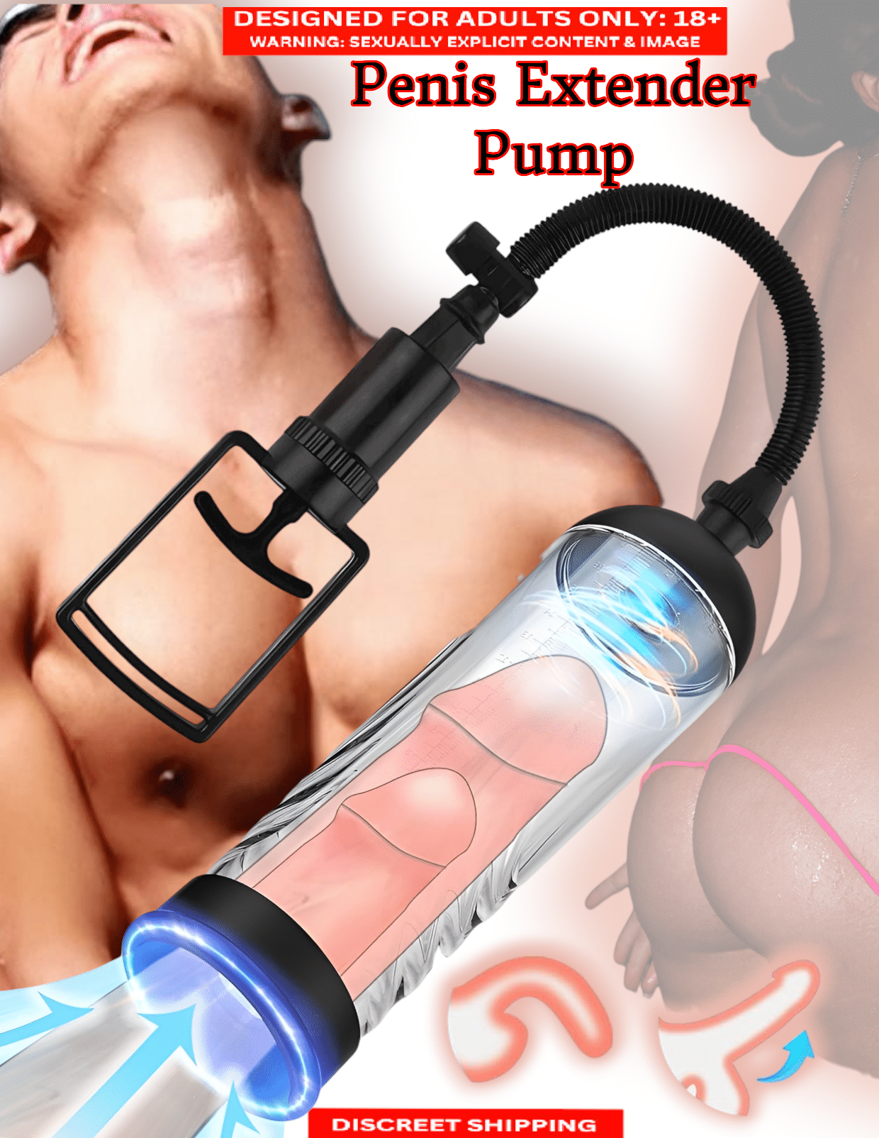     			Penis Vacuum Manual power Pump Male  Penis Enhancement Pump for Men Penis  I sex toy for male masturbator I- Bluemoon