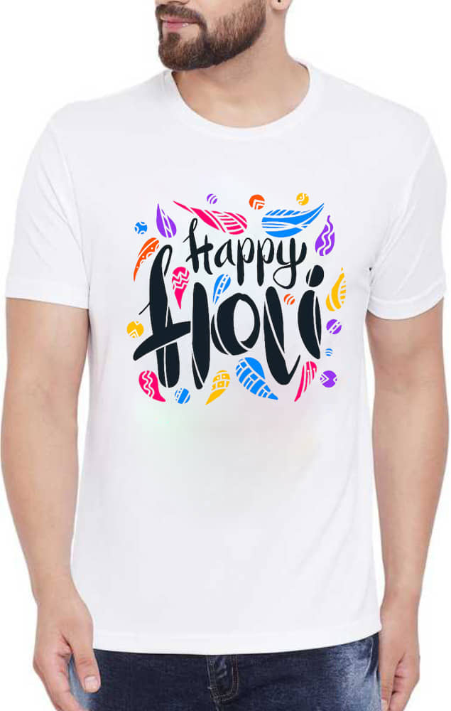 PrintMall Polyester Regular Fit Printed Half Sleeves Men's Round T-Shirt - White ( Pack of 1 )