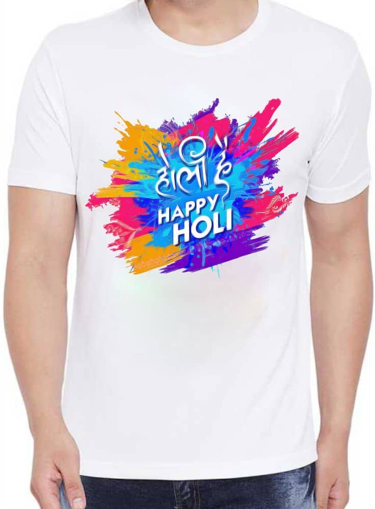 PrintMall Polyester Regular Fit Printed Half Sleeves Men's Round T-Shirt - White ( Pack of 1 )