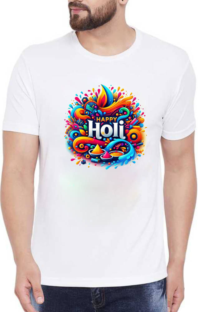     			PrintMall Polyester Regular Fit Printed Half Sleeves Men's Round T-Shirt - White ( Pack of 1 )
