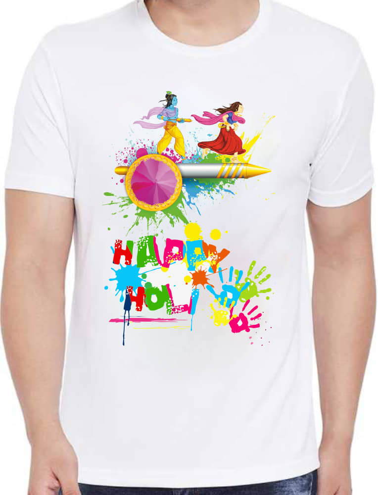 PrintMall Polyester Regular Fit Printed Half Sleeves Men's Round T-Shirt - White ( Pack of 1 )