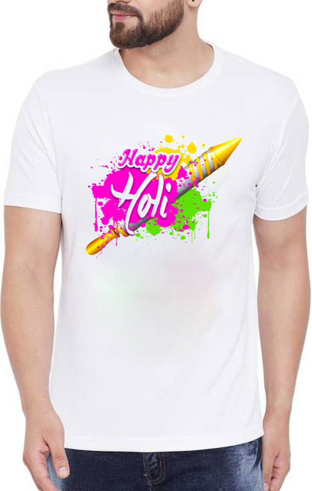     			PrintMall Polyester Regular Fit Printed Half Sleeves Men's Round T-Shirt - White ( Pack of 1 )