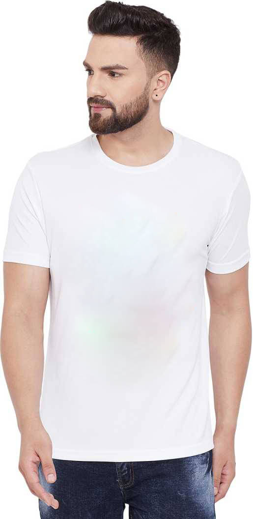     			PrintMall Polyester Slim Fit Printed Half Sleeves Men's Round T-Shirt - White ( Pack of 1 )