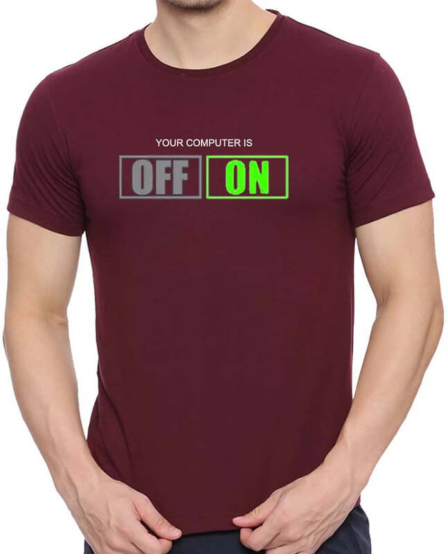     			code yellow Polyester Regular Fit Printed Half Sleeves Men's Round T-Shirt - Maroon ( Pack of 1 )