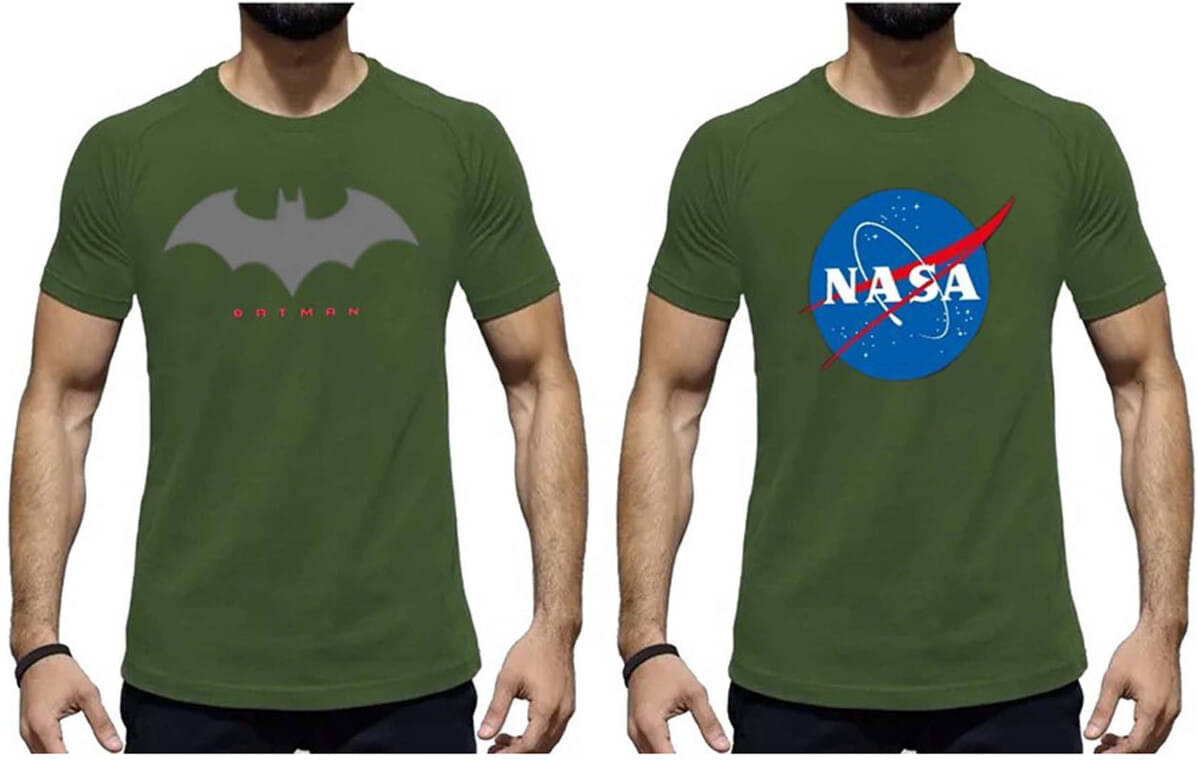     			code yellow Polyester Regular Fit Printed Half Sleeves Men's Round T-Shirt - Green ( Pack of 2 )