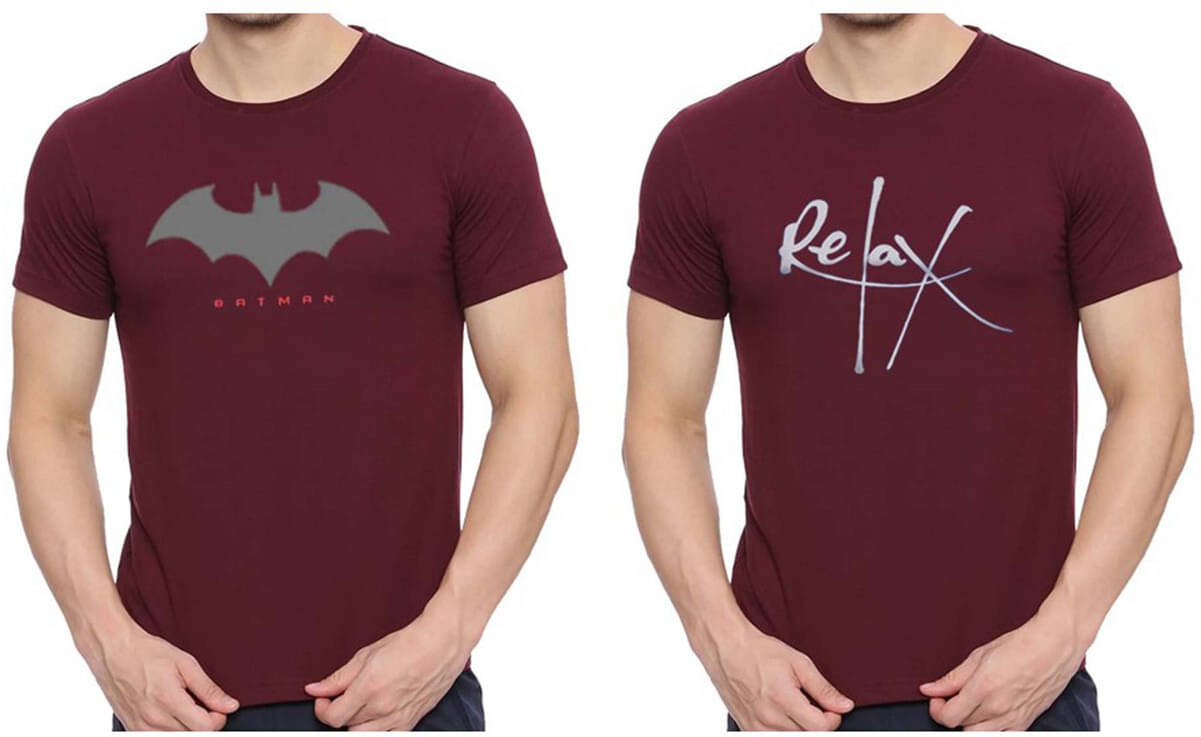 code yellow Polyester Regular Fit Printed Half Sleeves Men's Round T-Shirt - Maroon ( Pack of 2 ) code yellow Polyester Regular Fit Printed Half Sleeves Men's Round T-Shirt - Maroon ( Pack of 2 )