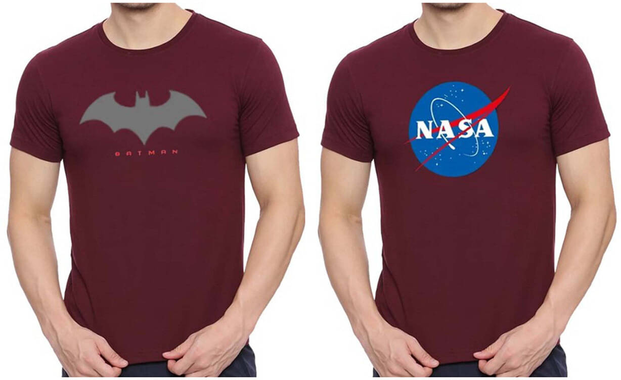 code yellow Polyester Regular Fit Printed Half Sleeves Men's Round T-Shirt - Maroon ( Pack of 2 ) code yellow Polyester Regular Fit Printed Half Sleeves Men's Round T-Shirt - Maroon ( Pack of 2 )