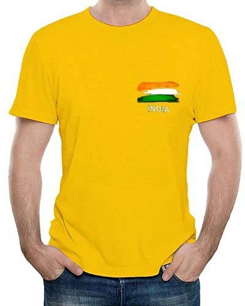     			code yellow Polyester Regular Fit Printed Half Sleeves Men's Round T-Shirt - Yellow ( Pack of 1 )