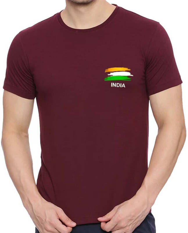     			code yellow Polyester Regular Fit Printed Half Sleeves Men's Round T-Shirt - Maroon ( Pack of 1 )