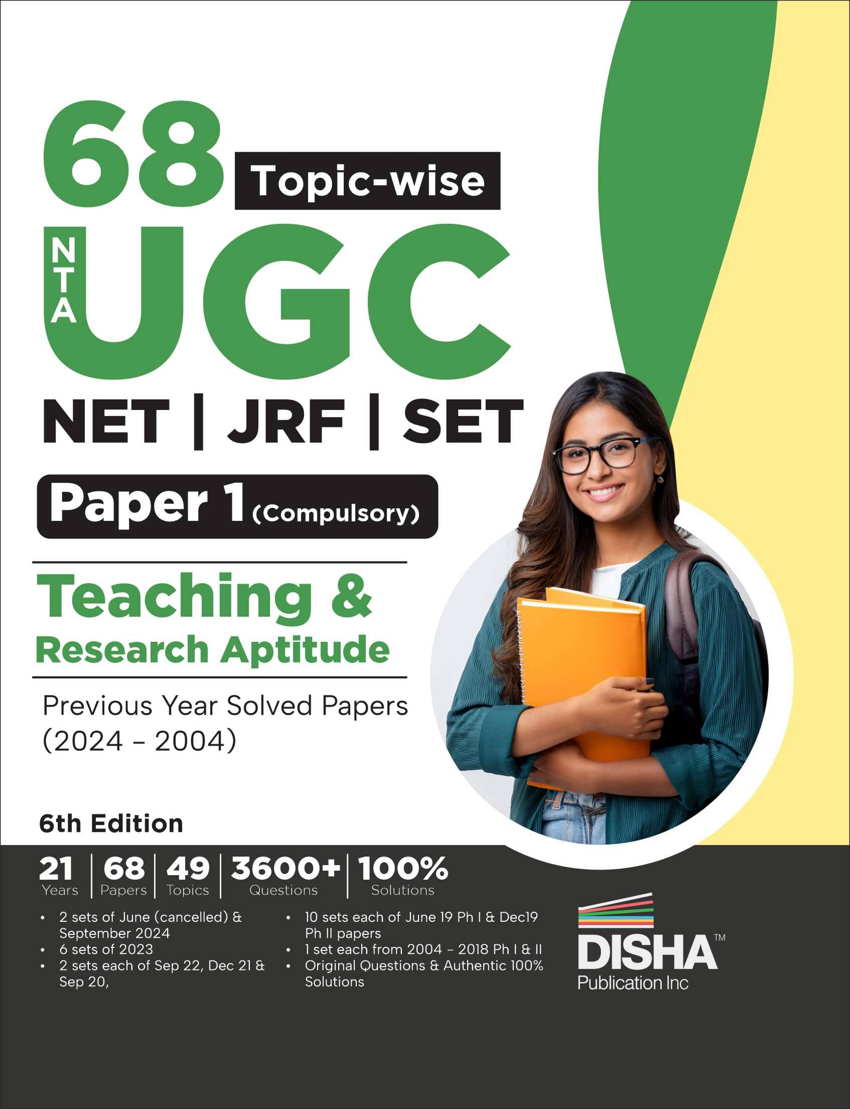 68 Topic-wise NTA UGC NET/ JRF/ SET Paper 1 (Compulsory) Teaching & Research Aptitude Previous Year Solved Papers (2024 - 2004) 6th Edition | PYQs Que 68 Topic-wise NTA UGC NET/ JRF/ SET Paper 1 (Compulsory) Teaching & Research Aptitude Previous Year Solved Papers (2024 - 2004) 6th Edition | PYQs Que