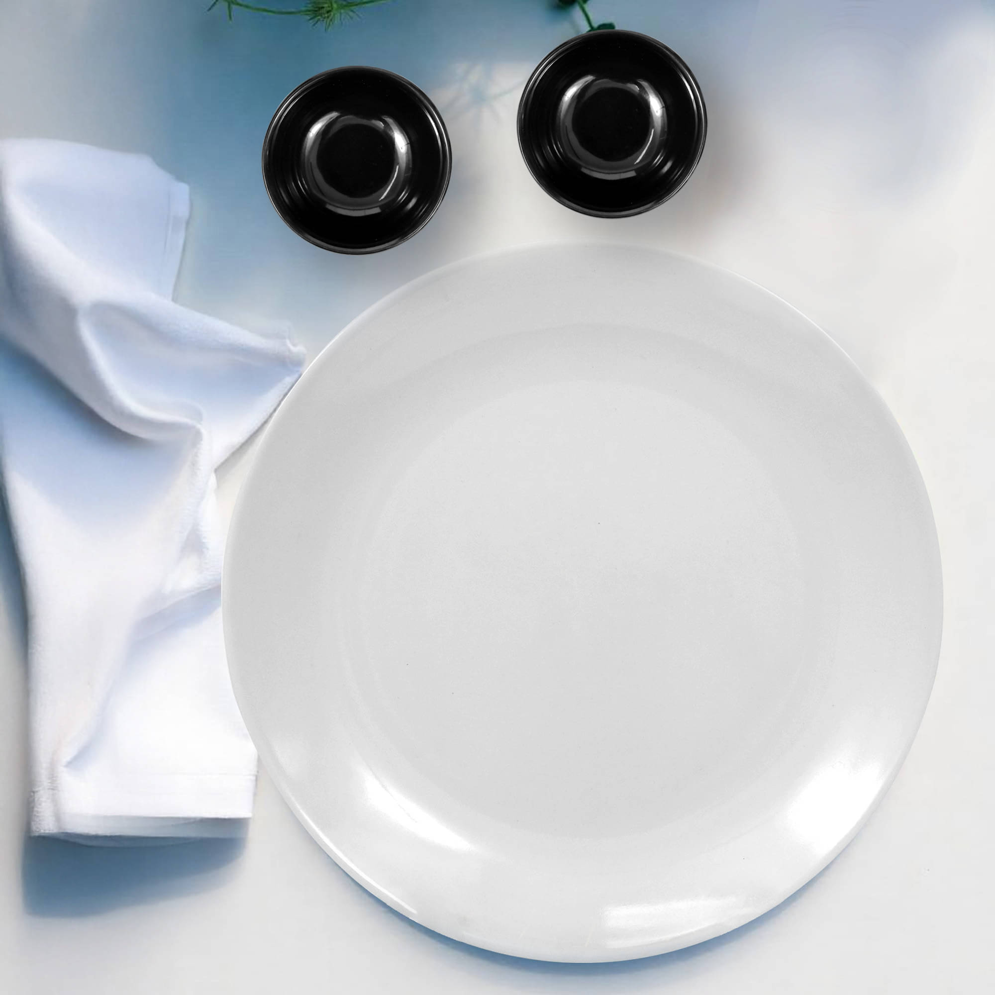     			ARIYA 3 Pcs Melamine White Full Plate