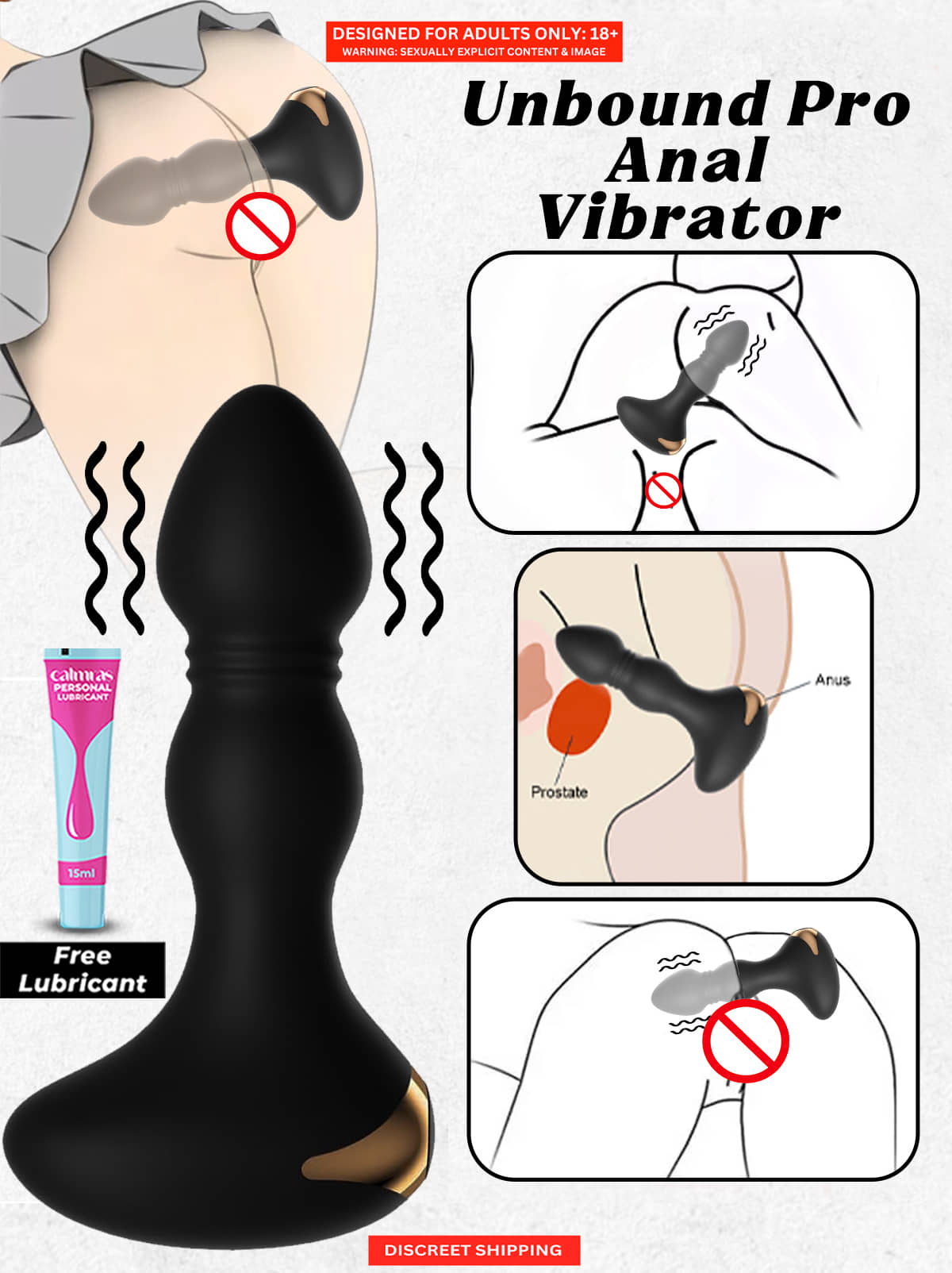 Anal Plug Vibrating Dildo- USB Rechargeable and Bluetooth Controlled with 10 Different Vibration Modes Prostate Massager for Girls