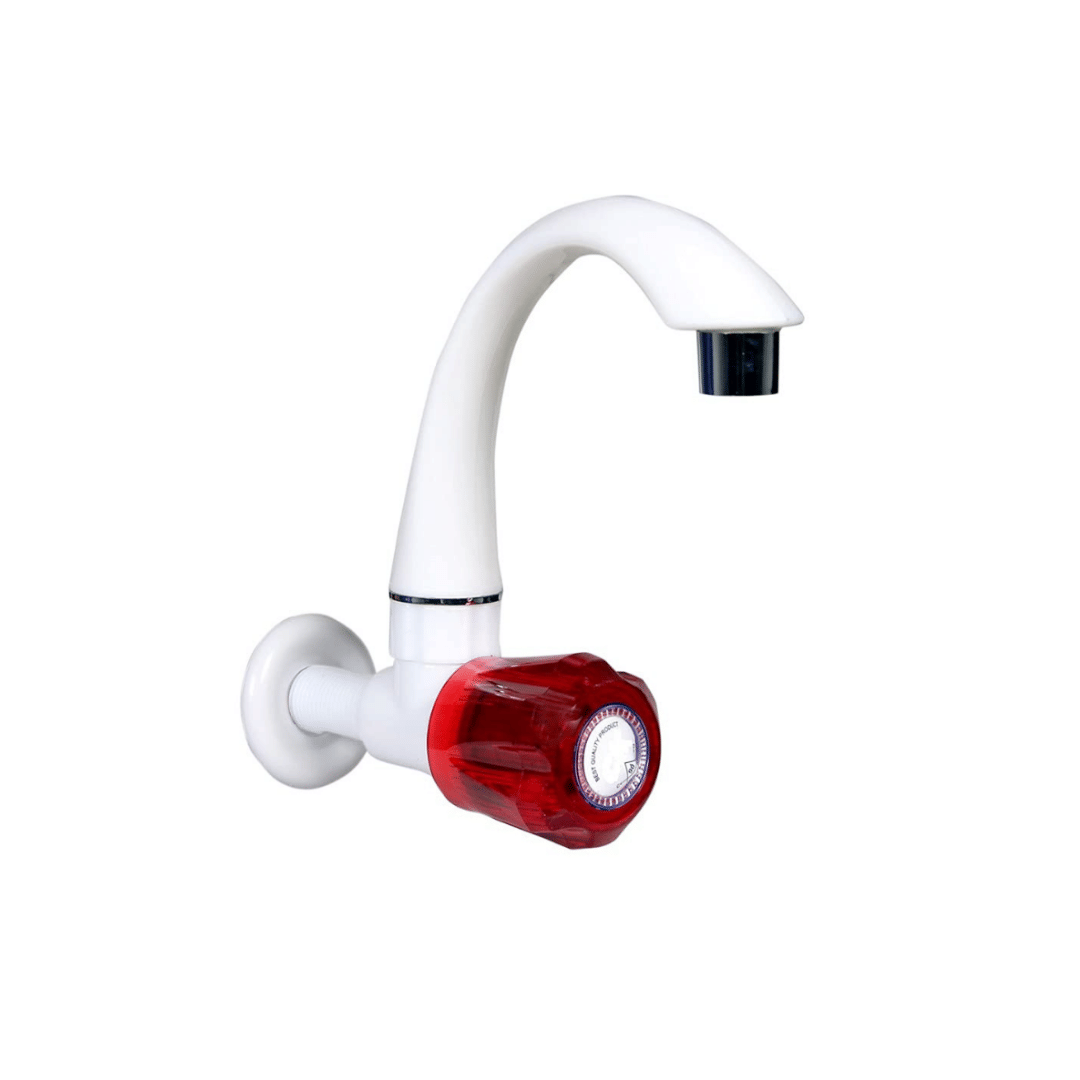 BATHBLISS Crystal Red PVC Sink Cock for Kitchen Sink - 1 PCS Plastic (ABS) Kitchen Sink Tap (Sink Cock) BATHBLISS Crystal Red PVC Sink Cock for Kitchen Sink - 1 PCS Plastic (ABS) Kitchen Sink Tap (Sink Cock)