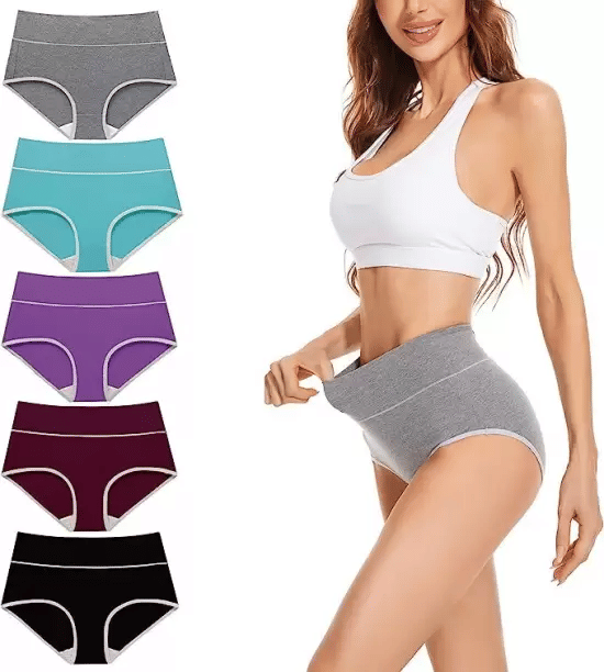 Bebron Pack of 5 Cotton Lycra Hipster For Women ( Multicolor3 )