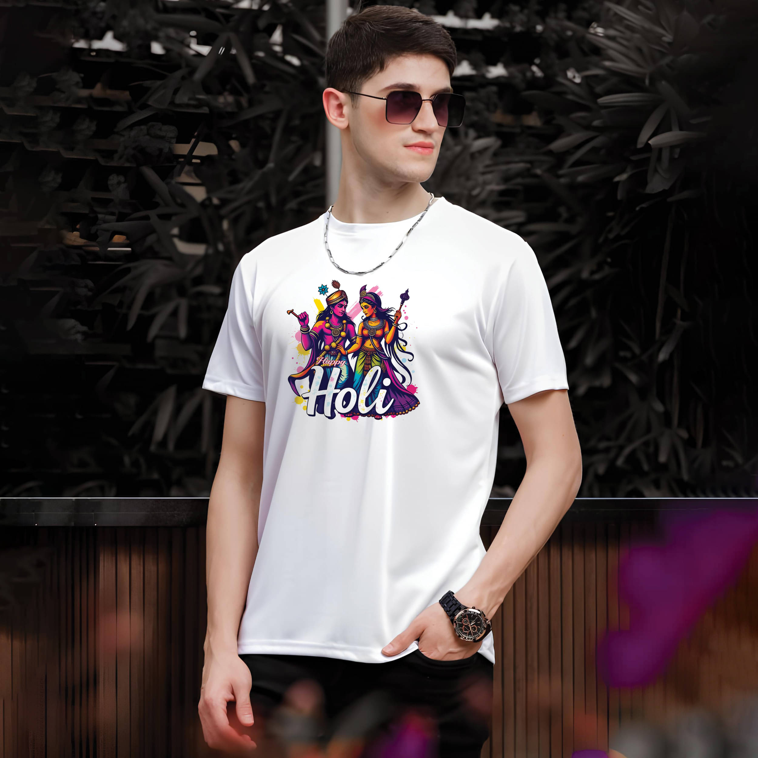 Binayak Stores Polyester Regular Fit Printed Half Sleeves Men's Round T-Shirt - White ( Pack of 1 ) Binayak Stores Polyester Regular Fit Printed Half Sleeves Men's Round T-Shirt - White ( Pack of 1 )