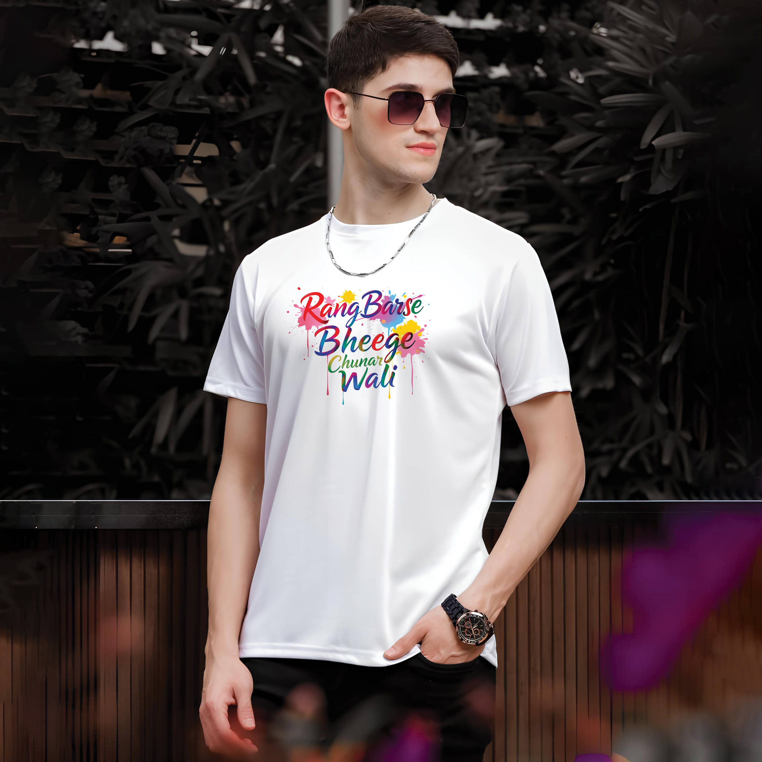 Binayak Stores Polyester Regular Fit Printed Half Sleeves Men's Round T-Shirt - White ( Pack of 1 ) Binayak Stores Polyester Regular Fit Printed Half Sleeves Men's Round T-Shirt - White ( Pack of 1 )