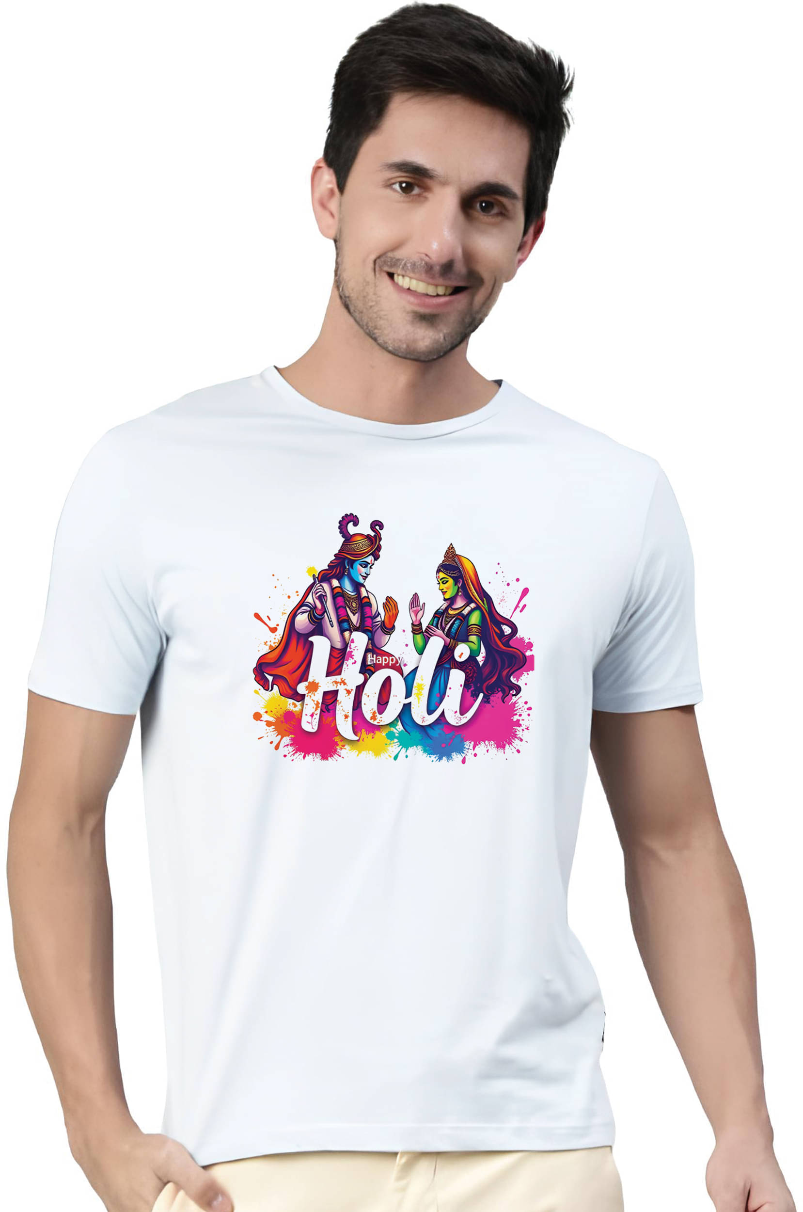 Binayak Stores Polyester Regular Fit Printed Half Sleeves Men's Round T-Shirt - White ( Pack of 1 ) Binayak Stores Polyester Regular Fit Printed Half Sleeves Men's Round T-Shirt - White ( Pack of 1 )