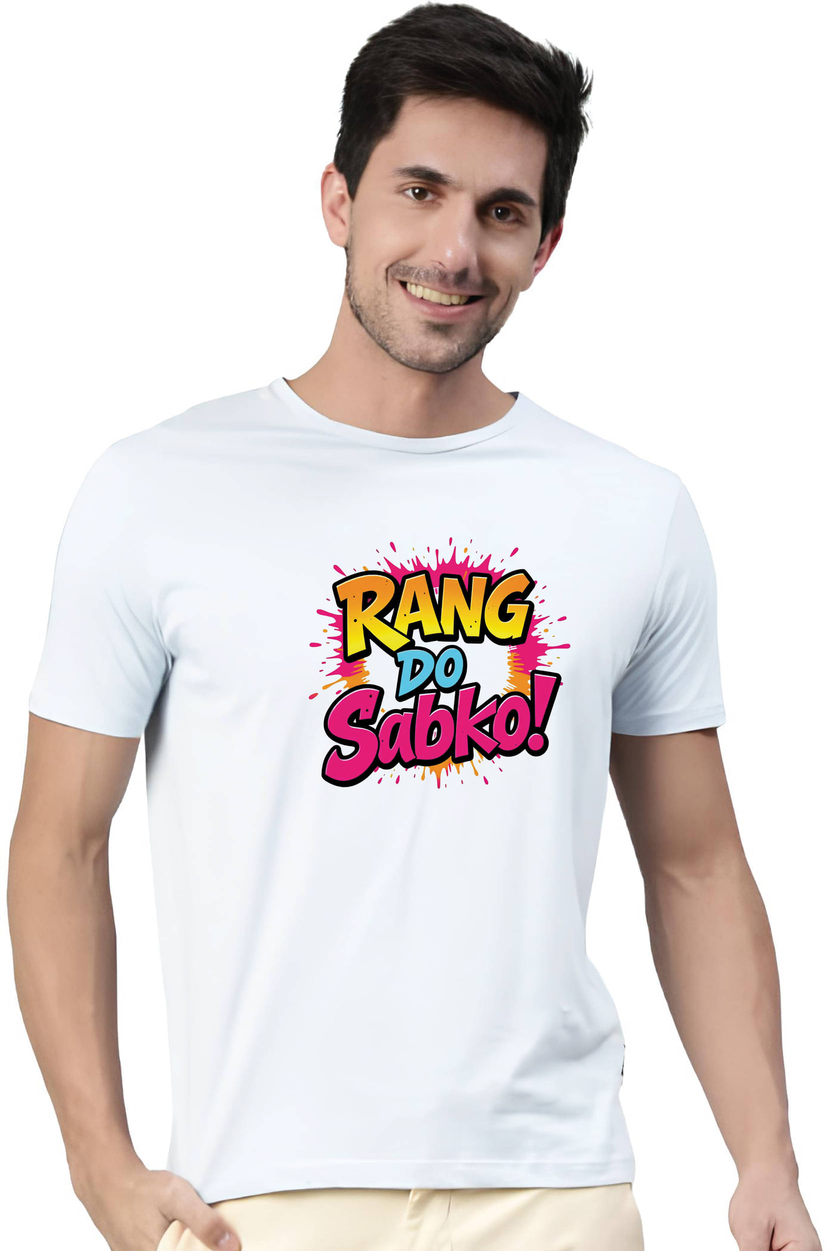Binayak Stores Polyester Regular Fit Printed Half Sleeves Men's Round T-Shirt - White ( Pack of 1 ) Binayak Stores Polyester Regular Fit Printed Half Sleeves Men's Round T-Shirt - White ( Pack of 1 )