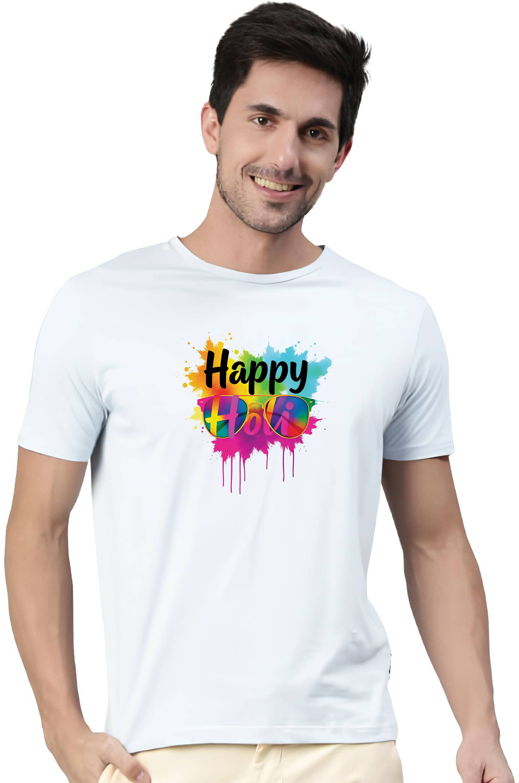 Binayak Stores Polyester Regular Fit Printed Half Sleeves Men's Round T-Shirt - White ( Pack of 1 ) Binayak Stores Polyester Regular Fit Printed Half Sleeves Men's Round T-Shirt - White ( Pack of 1 )