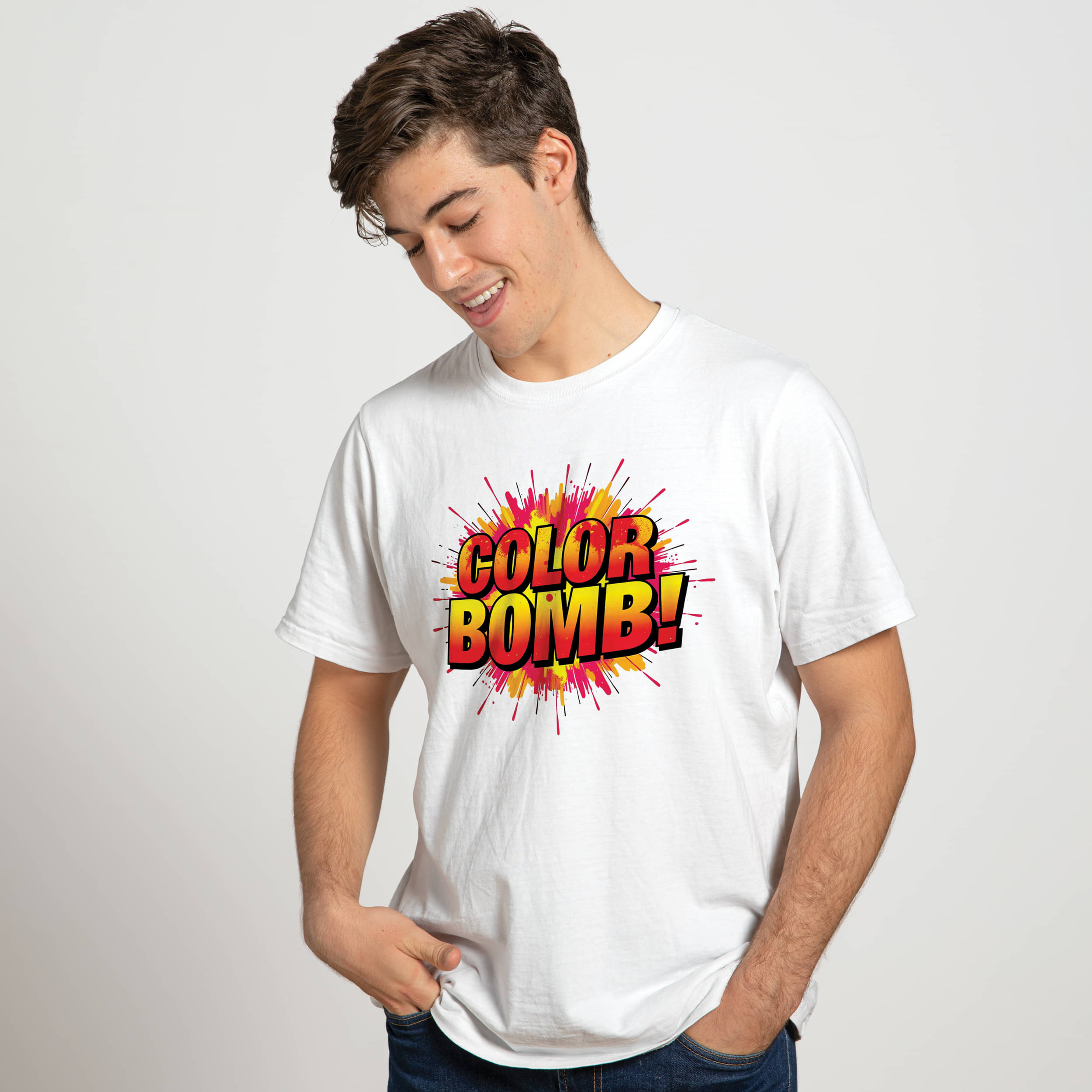 Binayak Stores Polyester Regular Fit Printed Half Sleeves Men's Round T-Shirt - White ( Pack of 1 ) Binayak Stores Polyester Regular Fit Printed Half Sleeves Men's Round T-Shirt - White ( Pack of 1 )
