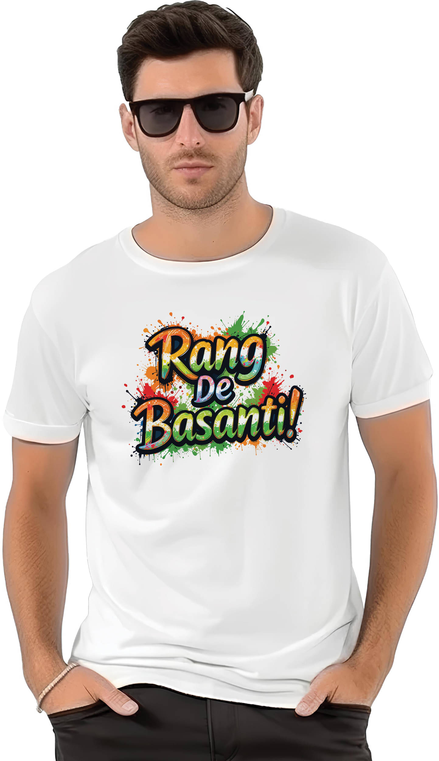     			Binayak Stores Polyester Regular Fit Printed Half Sleeves Men's Round T-Shirt - White ( Pack of 1 )