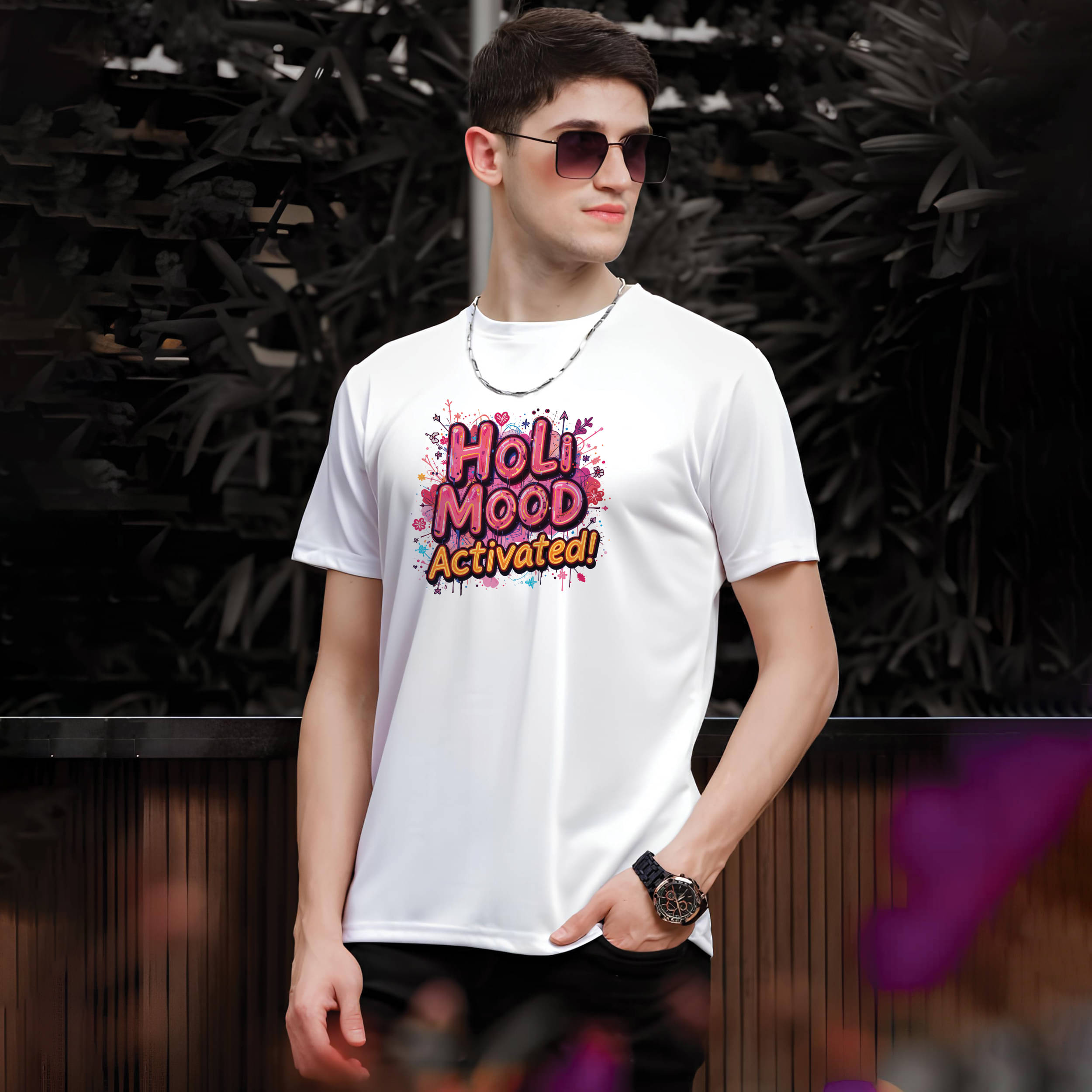 Binayak Stores Polyester Regular Fit Printed Half Sleeves Men's Round T-Shirt - White ( Pack of 1 ) Binayak Stores Polyester Regular Fit Printed Half Sleeves Men's Round T-Shirt - White ( Pack of 1 )