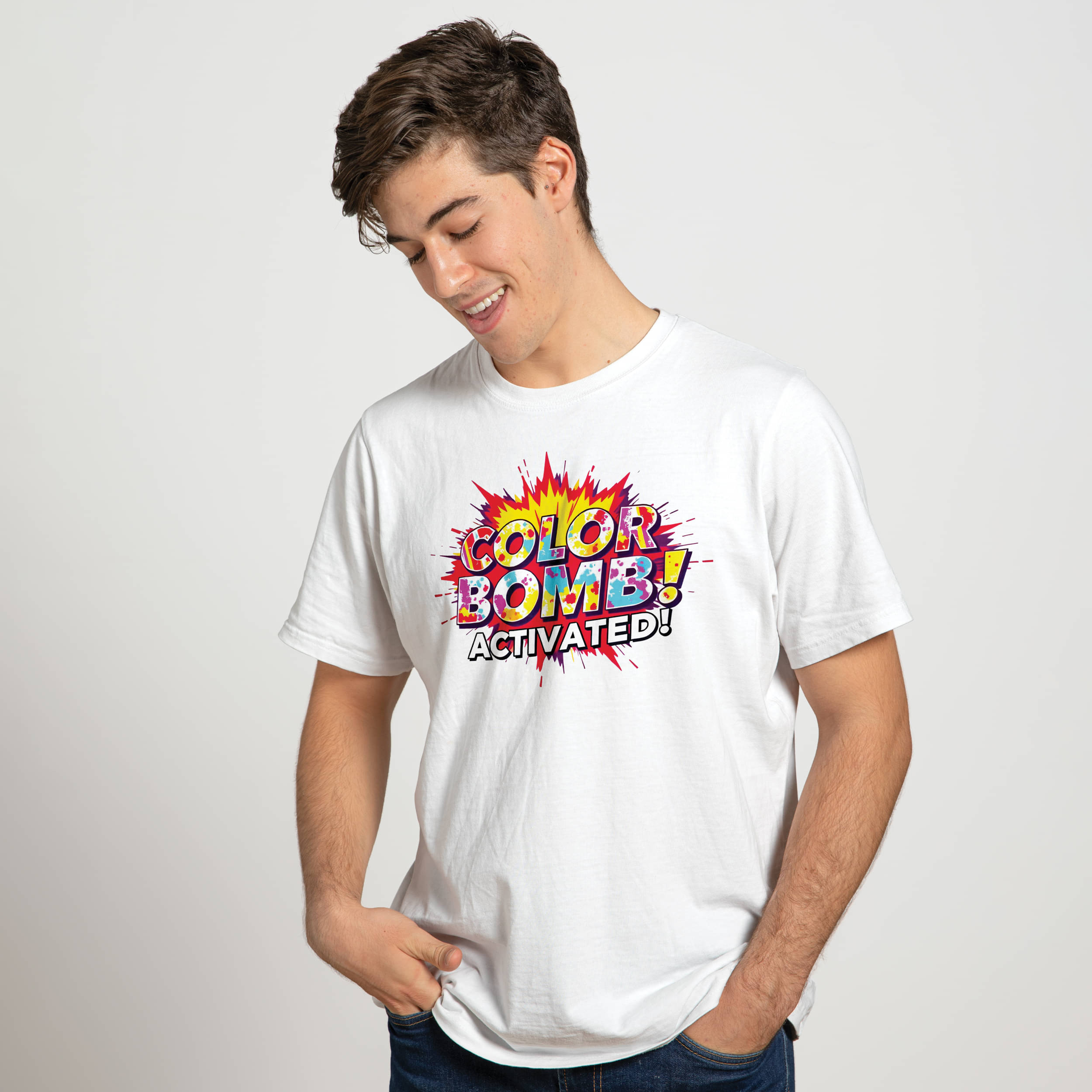 Binayak Stores Polyester Regular Fit Printed Half Sleeves Men's Round T-Shirt - White ( Pack of 1 ) Binayak Stores Polyester Regular Fit Printed Half Sleeves Men's Round T-Shirt - White ( Pack of 1 )