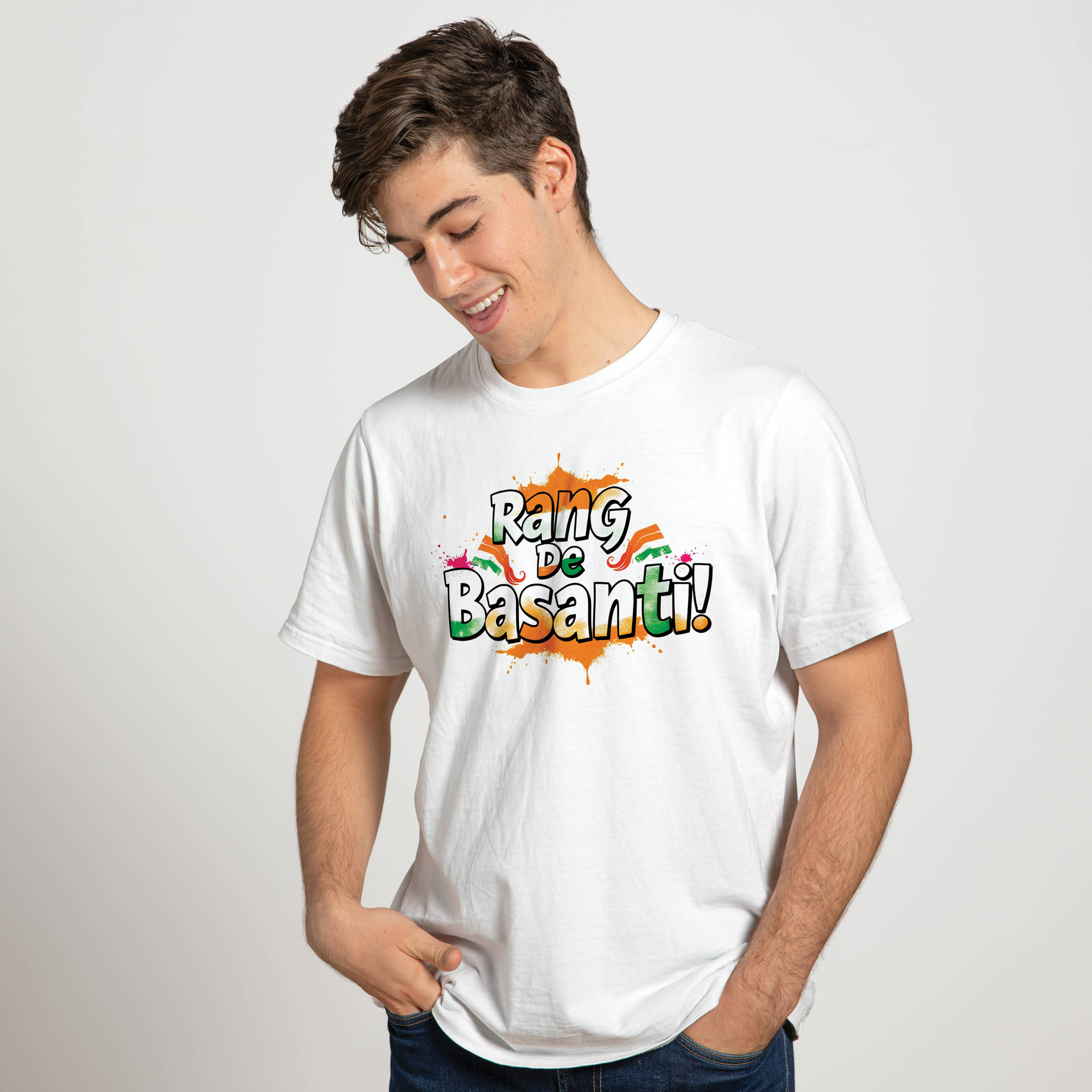     			Binayak Stores Polyester Regular Fit Printed Half Sleeves Men's Round T-Shirt - White ( Pack of 1 )