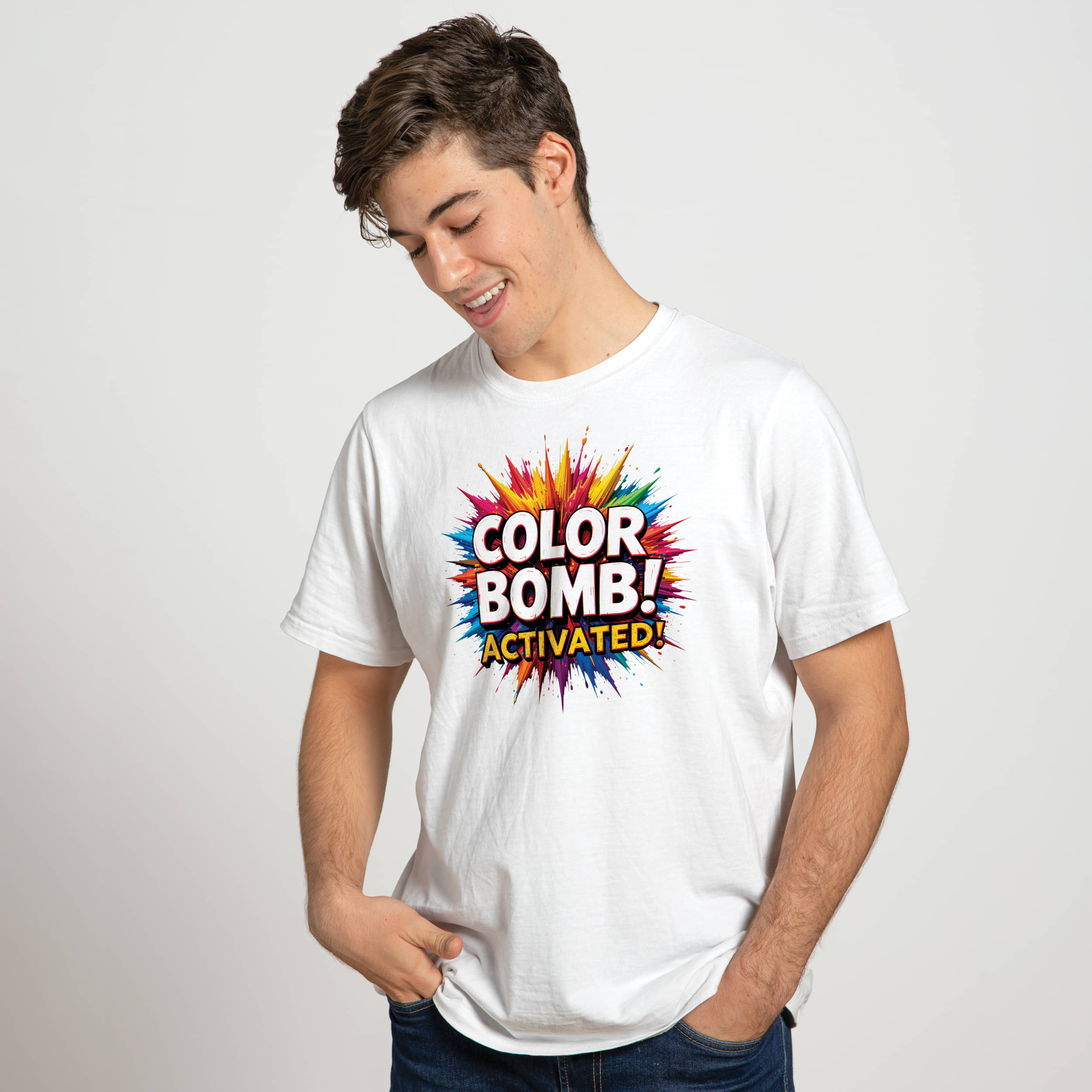 Binayak Stores Polyester Regular Fit Printed Half Sleeves Men's Round T-Shirt - White ( Pack of 1 ) Binayak Stores Polyester Regular Fit Printed Half Sleeves Men's Round T-Shirt - White ( Pack of 1 )