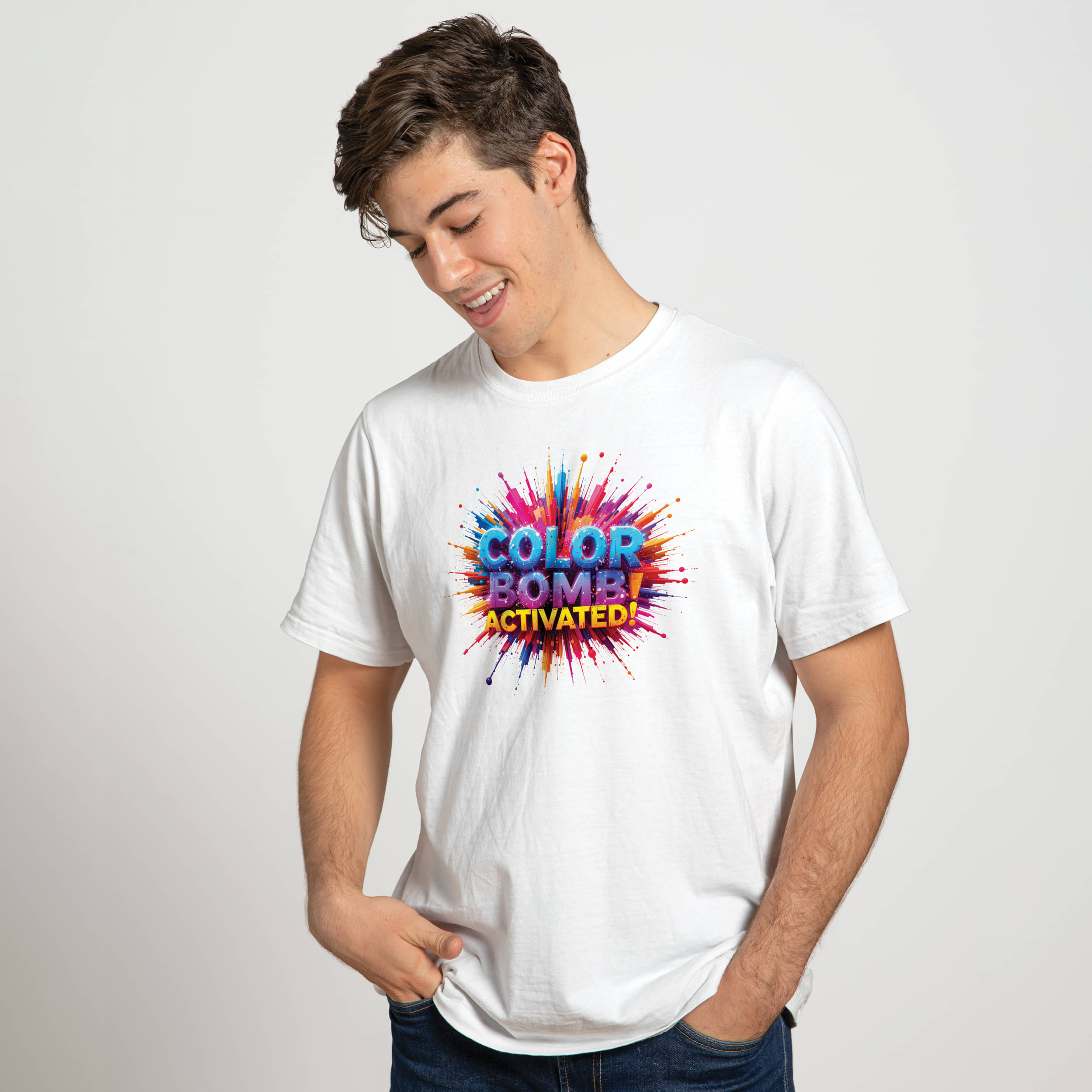 Binayak Stores Polyester Regular Fit Printed Half Sleeves Men's Round T-Shirt - White ( Pack of 1 ) Binayak Stores Polyester Regular Fit Printed Half Sleeves Men's Round T-Shirt - White ( Pack of 1 )