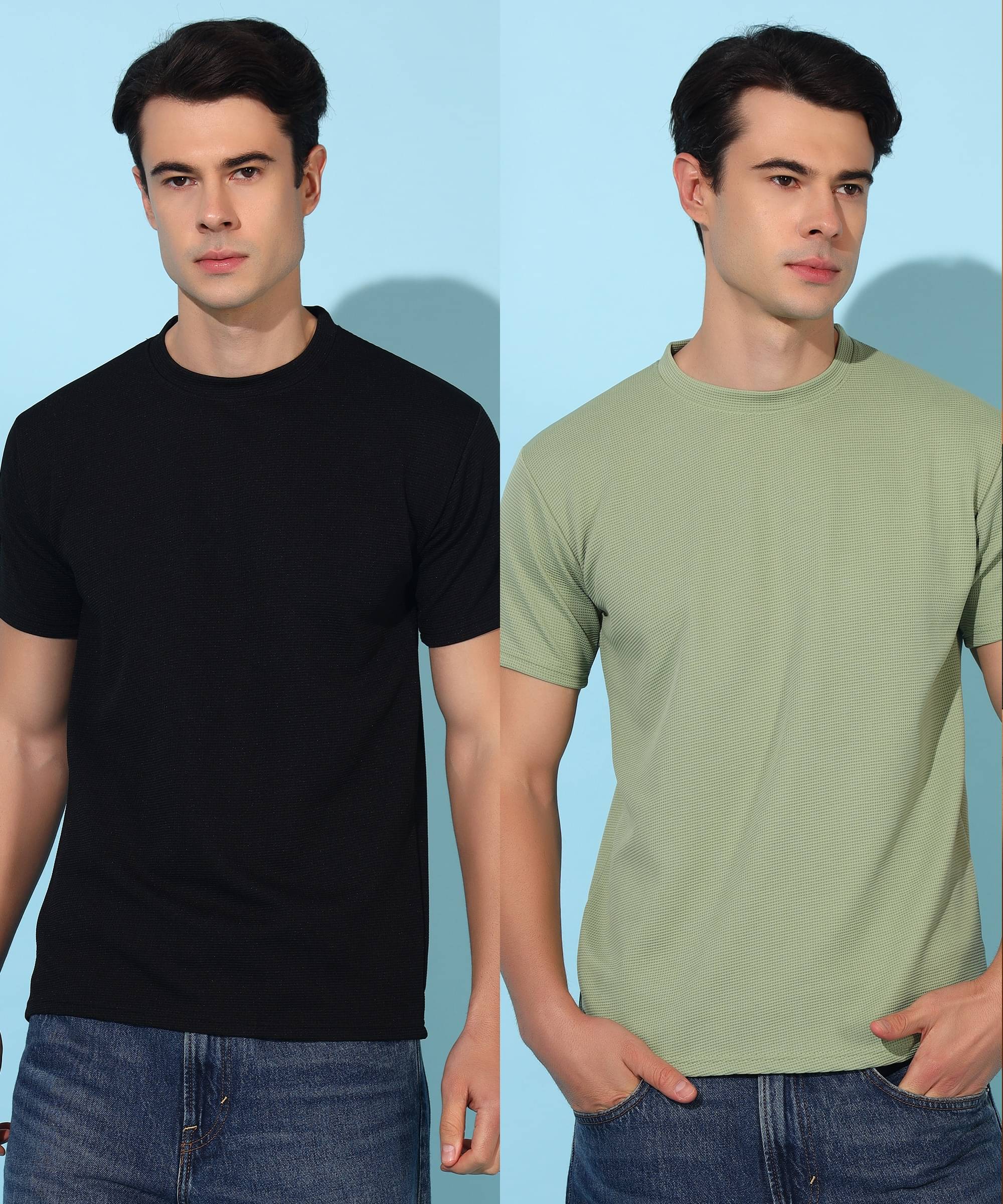 Christy World Polyester Regular Fit Solid Half Sleeves Men's Round T-Shirt - Multicolor ( Pack of 2 ) Christy World Polyester Regular Fit Solid Half Sleeves Men's Round T-Shirt - Multicolor ( Pack of 2 )