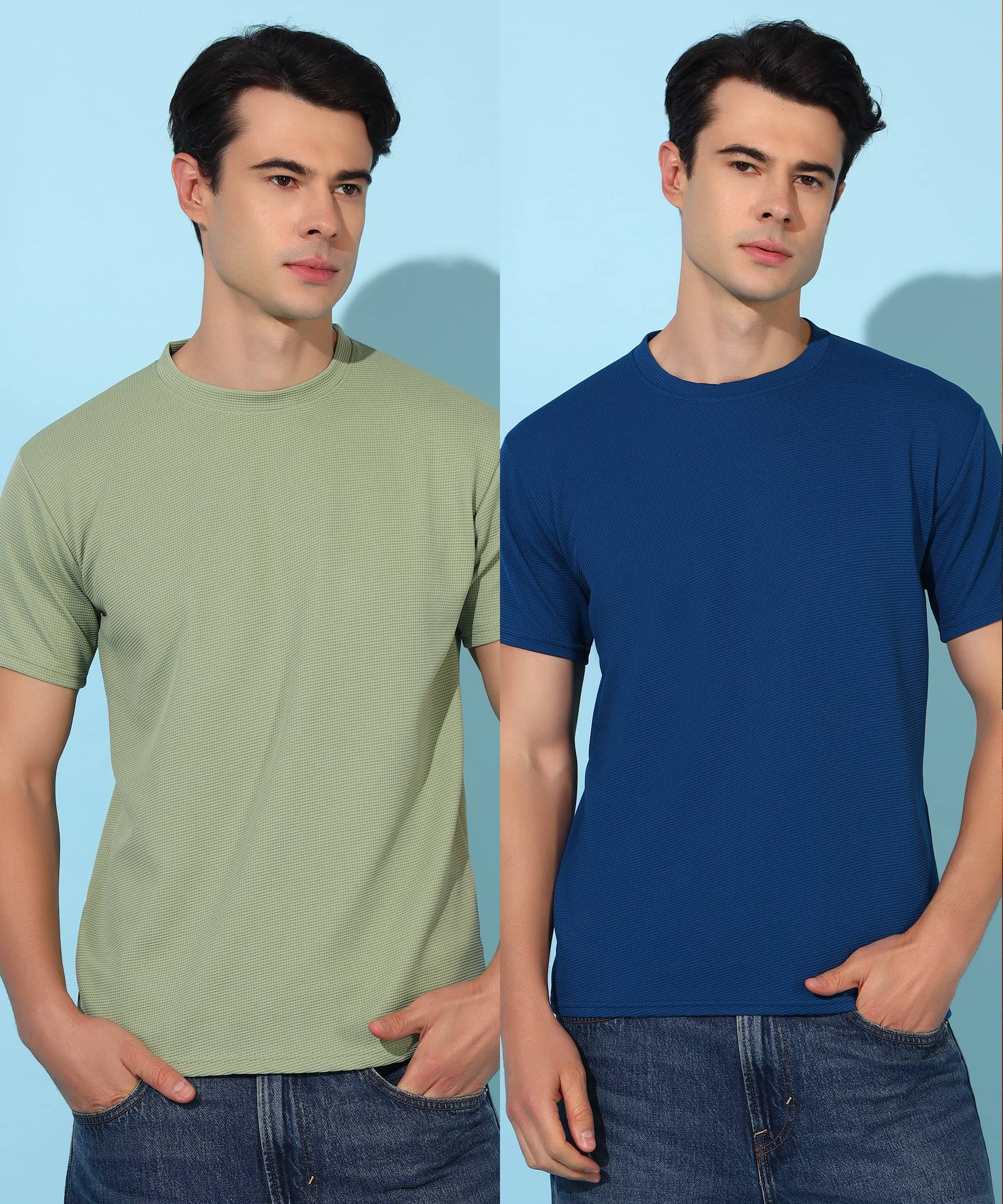 Christy World Polyester Regular Fit Solid Half Sleeves Men's Round T-Shirt - Multicolor ( Pack of 2 ) Christy World Polyester Regular Fit Solid Half Sleeves Men's Round T-Shirt - Multicolor ( Pack of 2 )
