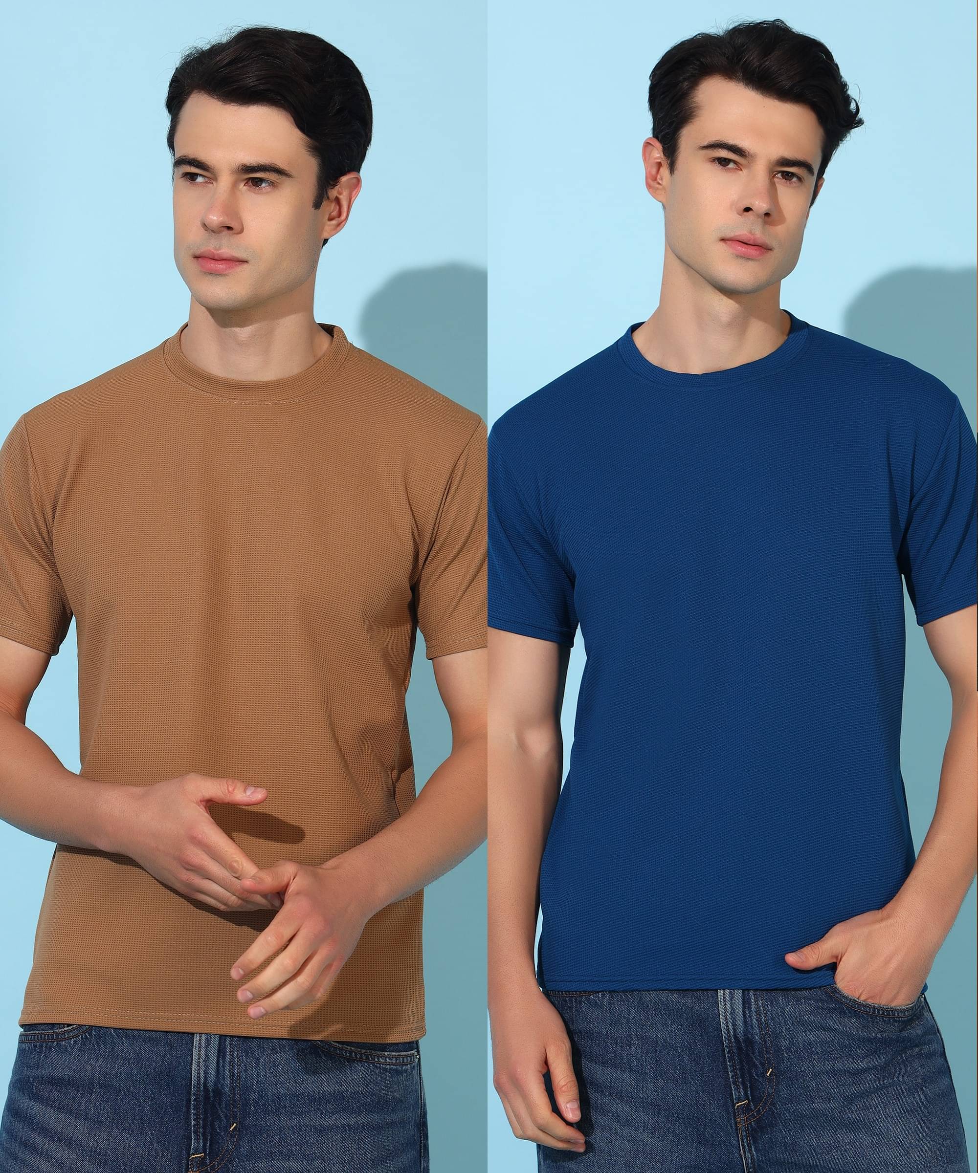 Christy World Polyester Regular Fit Solid Half Sleeves Men's Round T-Shirt - Multicolor ( Pack of 2 ) Christy World Polyester Regular Fit Solid Half Sleeves Men's Round T-Shirt - Multicolor ( Pack of 2 )