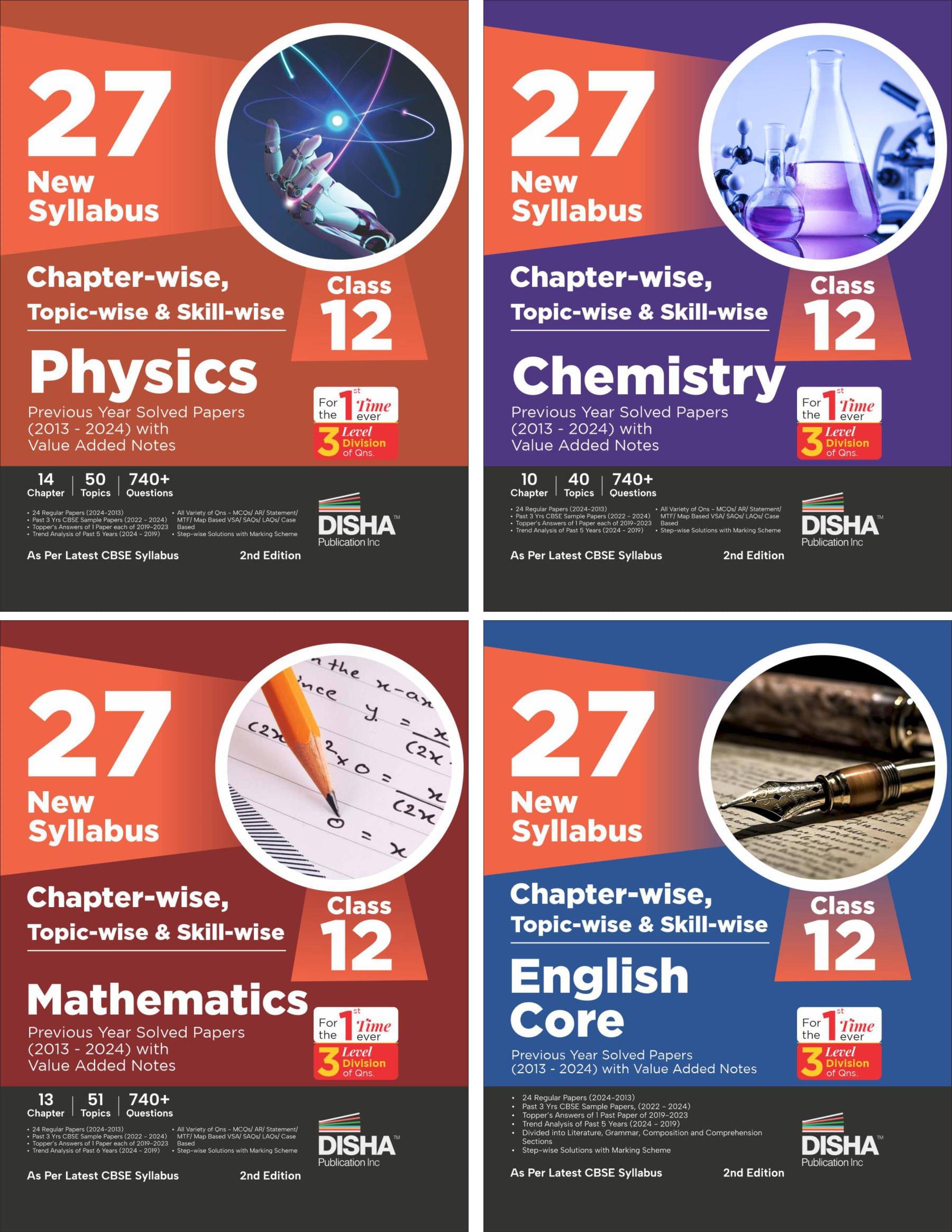 Combo 27 New Syllabus Chapter-wise, Topic-wise & Skill-wise CBSE Class 12 Physics, Chemistry Mathematics & English Core Previous Year Solved Papers (2 Combo 27 New Syllabus Chapter-wise, Topic-wise & Skill-wise CBSE Class 12 Physics, Chemistry Mathematics & English Core Previous Year Solved Papers (2