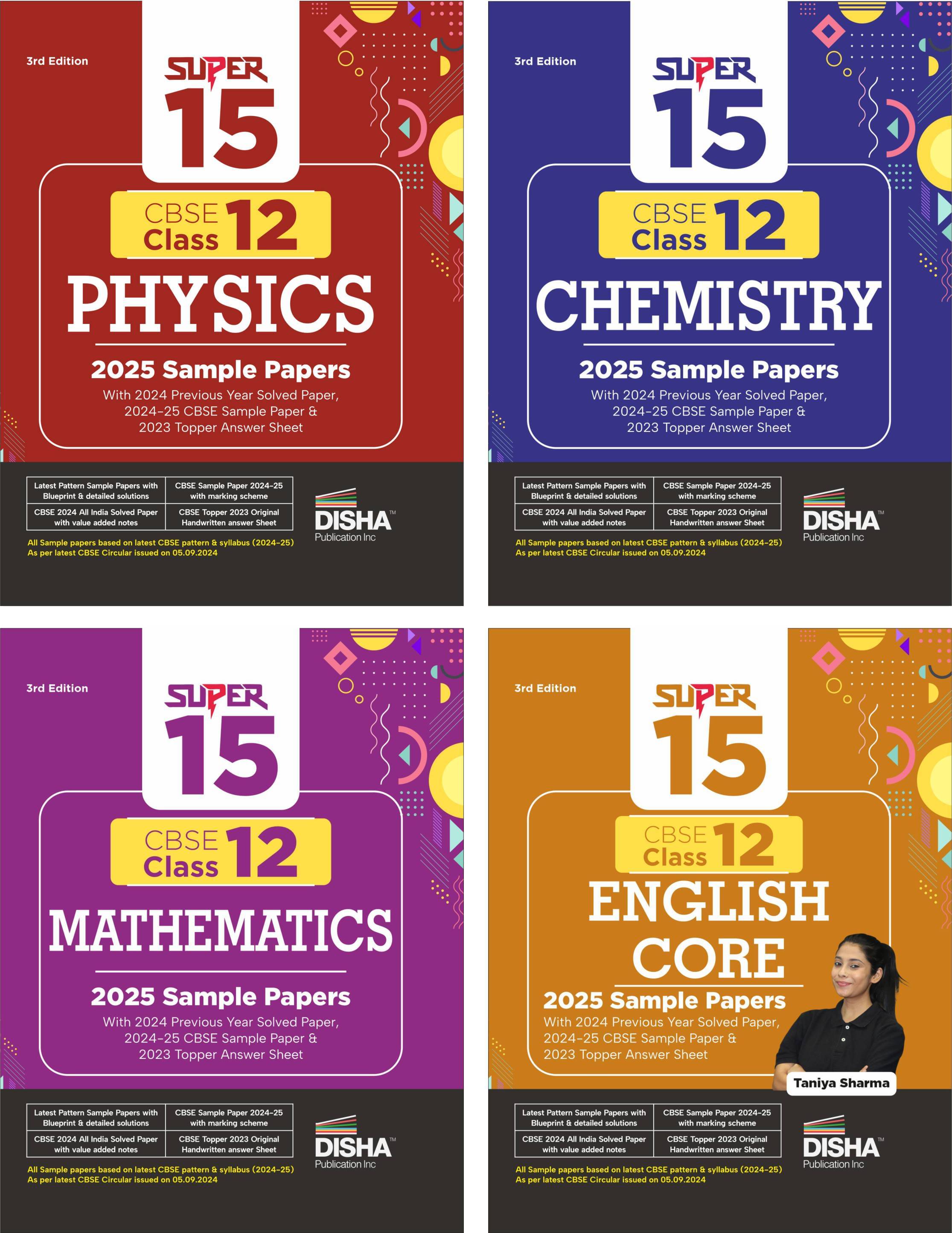    			Combo of Super 15 CBSE Class 12 Physics, Chemistry, Mathematics & English Core 2025 Sample Papers | 2024 Solved Papers | Topper Answer Sheet 3rd Editi