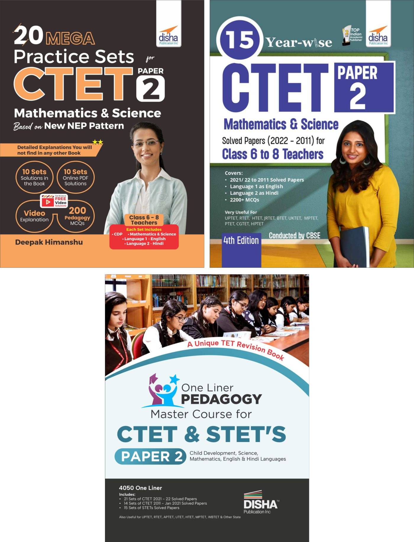     			Combo (set of 3 Books) CTET Paper 2 Mathematics & Science - One Liner Pedagogy Master Course with Past 15 Year-wise Solved Papers & 20 Practice Sets -