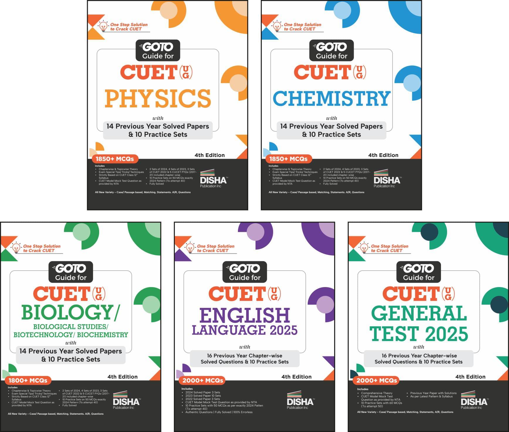 Combo (set of 5 Books) Go To Guides for CUET (UG) Science Stream - Physics, Chemistry, Biology, English & General Test 3rd Edition | Central Universit Combo (set of 5 Books) Go To Guides for CUET (UG) Science Stream - Physics, Chemistry, Biology, English & General Test 3rd Edition | Central Universit