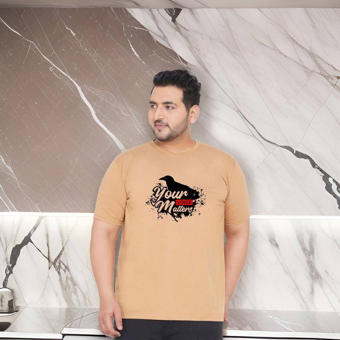     			DAAWEAR OUTFITS Cotton Regular Fit Printed Half Sleeves Men's Round T-Shirt - Cream ( Pack of 1 )