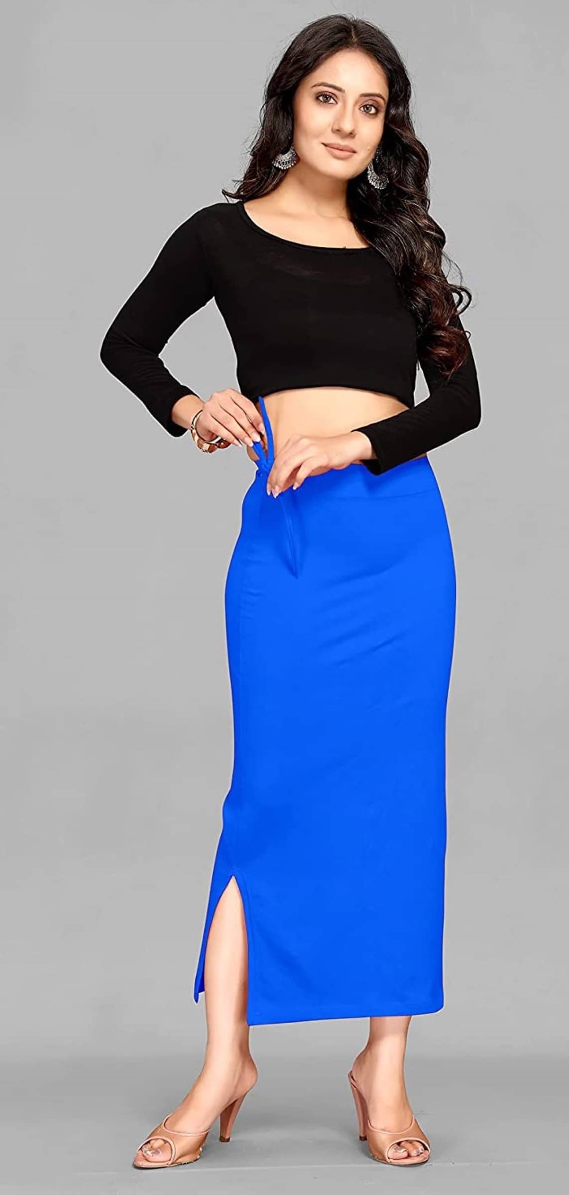 DELTIN HUB Blue Lycra Petticoat - Single