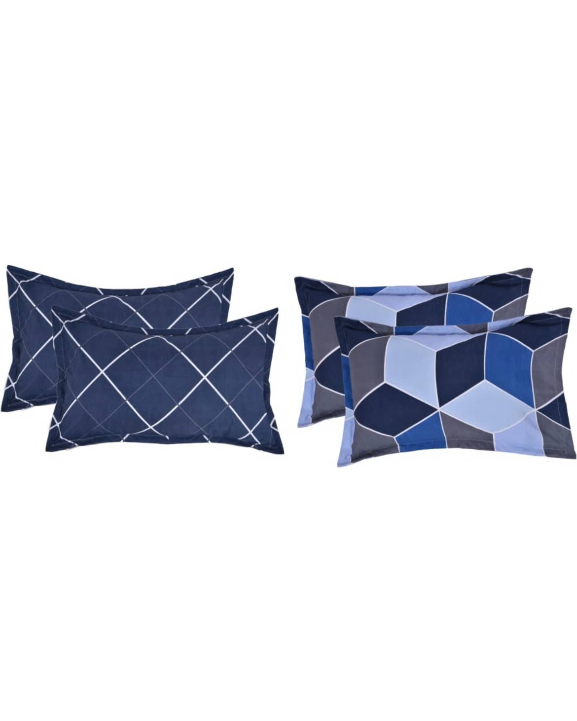 Divvay Homes - Pack of 4 Microfiber Abstract Regular Pillow Cover ( 15.24 cm(6) x 25.4 cm(10) ) - Blue