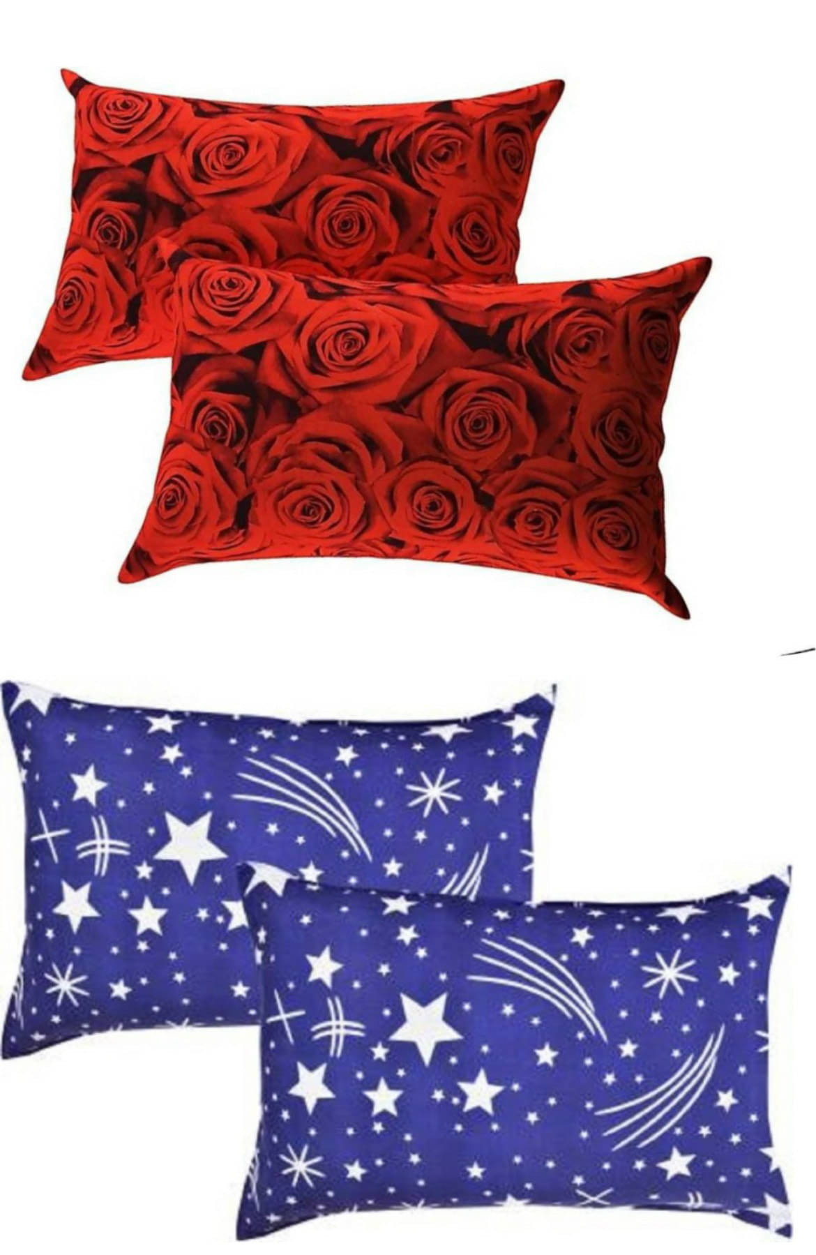     			Divvay Homes Set of 4 Synthetic Textured Rectangular Cushion Cover (40X65)cm - Multi
