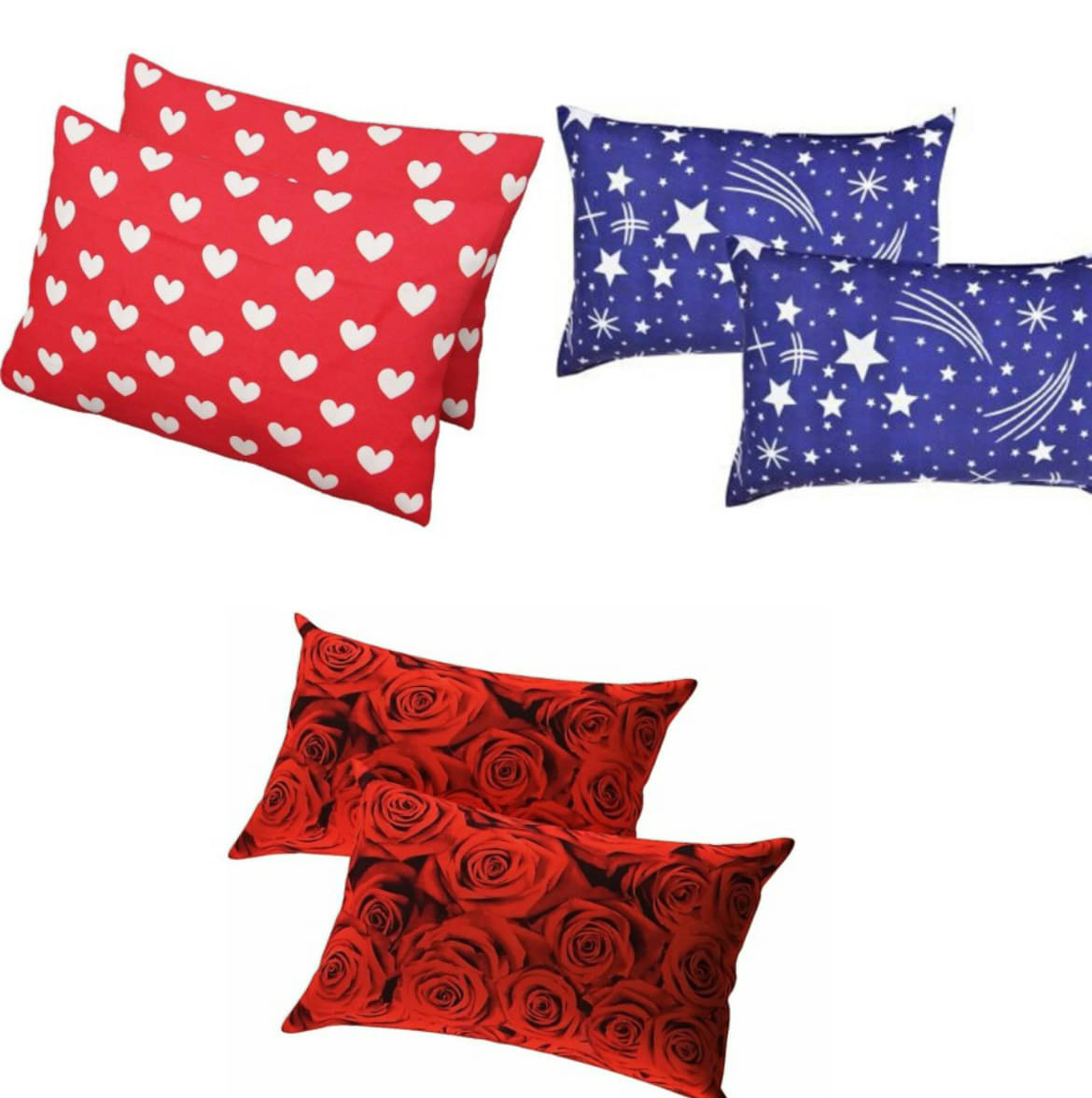     			Divvay Homes Set of 6 Synthetic Textured Rectangular Cushion Cover (40X65)cm - Multi