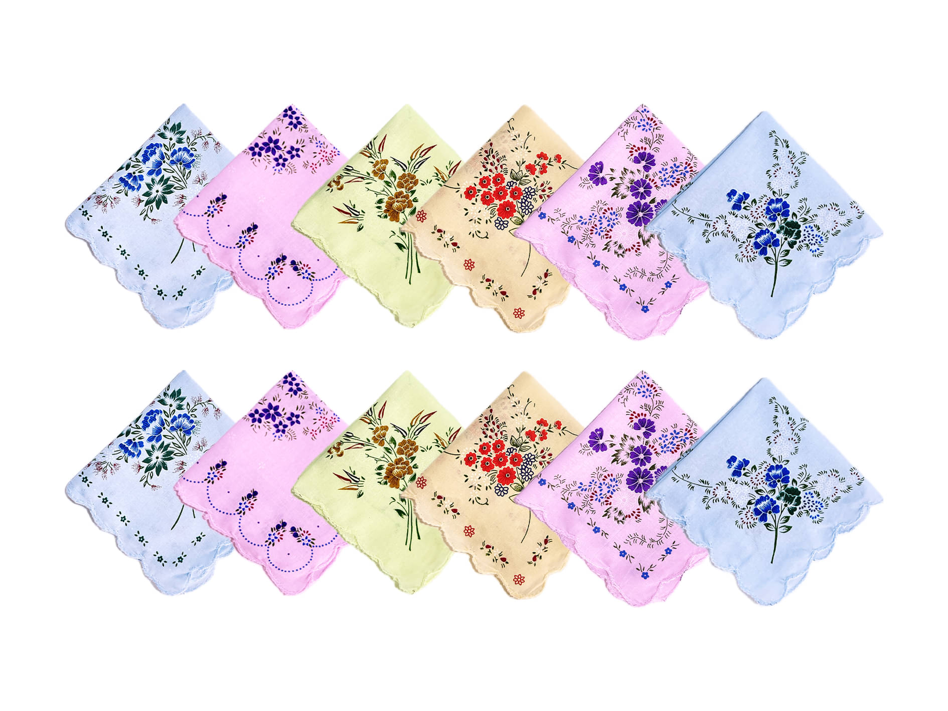     			Gopika Handkerchiefs Women'S Floral Multicolor 100% Pure Cotton Handkerchief | Hanky For Women | Pack of 12