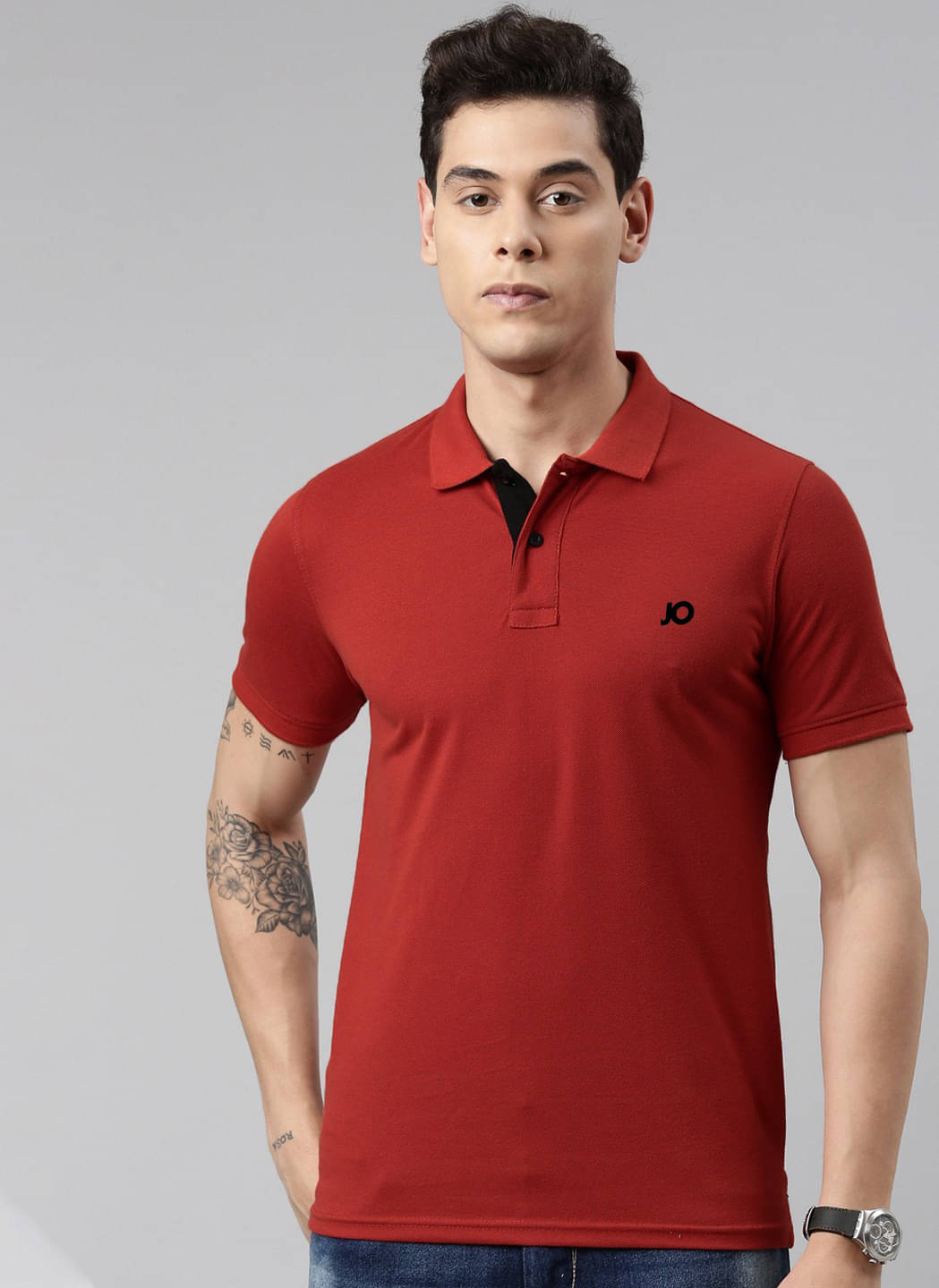 Joven Pack of 1 Cotton Blend Regular Fit Solid Half Sleeves Men's Polo T Shirt ( Rust ) Joven Pack of 1 Cotton Blend Regular Fit Solid Half Sleeves Men's Polo T Shirt ( Rust )