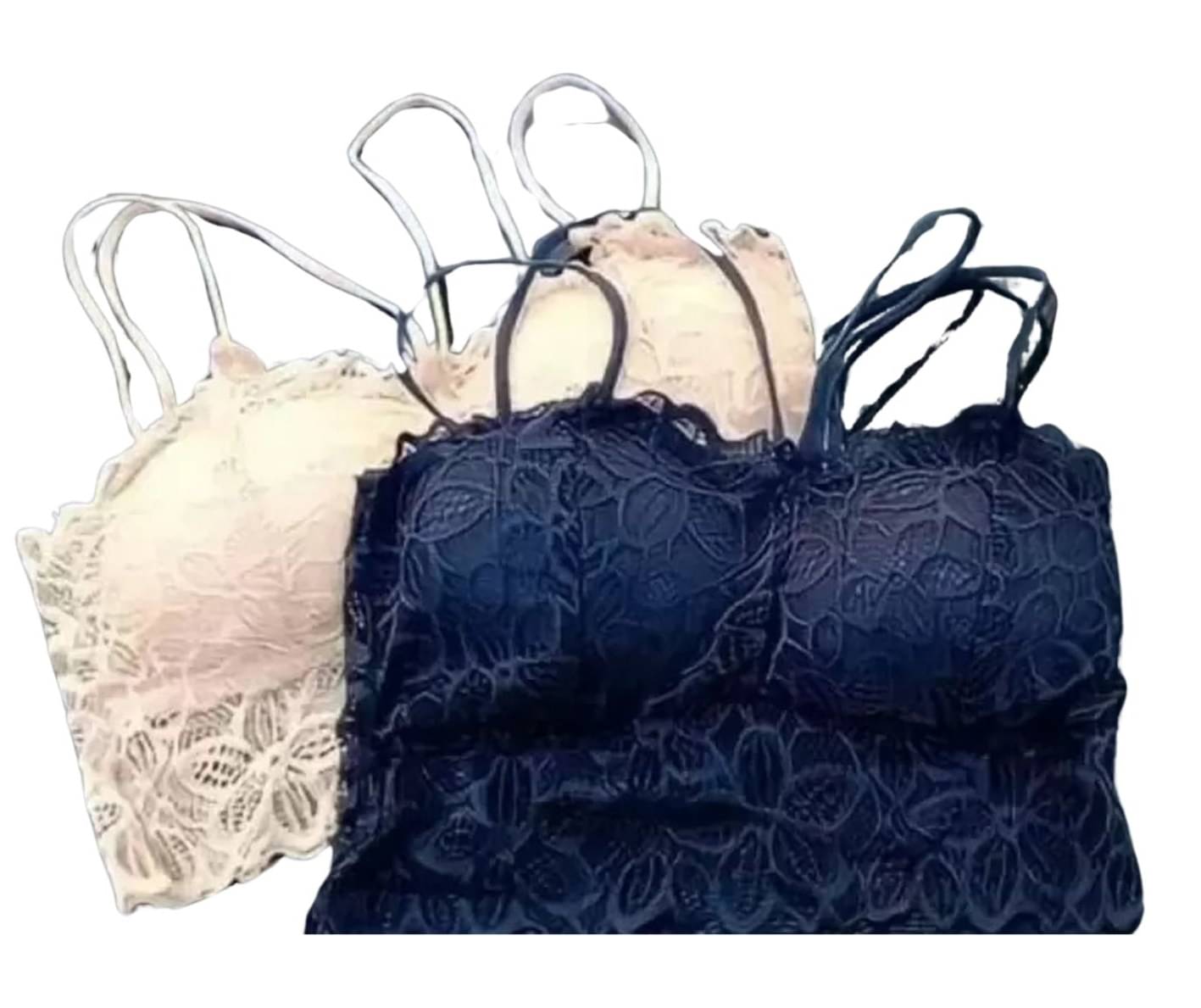     			Kamini Pack of 2 Lace Lightly Padded Bralette Bra For Women ( Multicolor13 )
