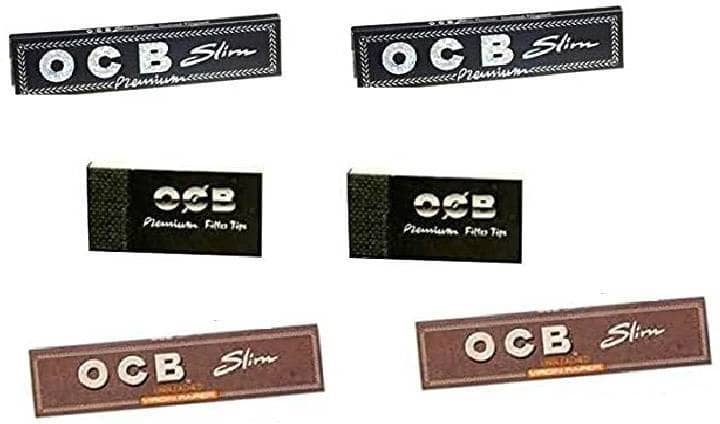King Size Rolling Paper (2 Brown and 2 Black OCB ) with 2 Rouch Pad(200 Leaves)SG-001