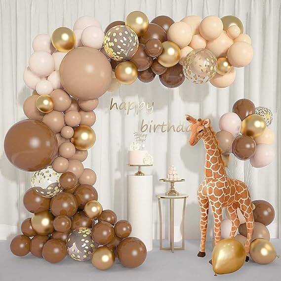     			Krido Brown Balloons Garland Arch Kit, 12"10" Brown Nude Blush Beige Gold
