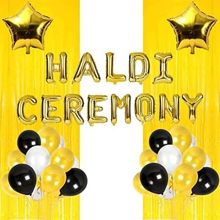 Krido Haldi Ceremony Foil Balloons with Star Shape Foil Balloons Krido Haldi Ceremony Foil Balloons with Star Shape Foil Balloons
